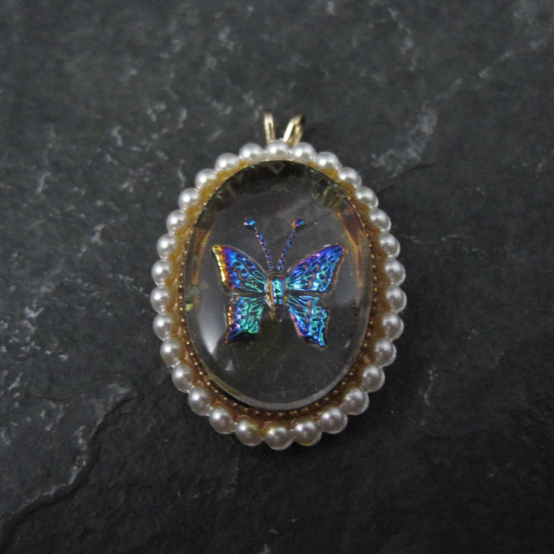 Vintage Foil Butterfly Pendant