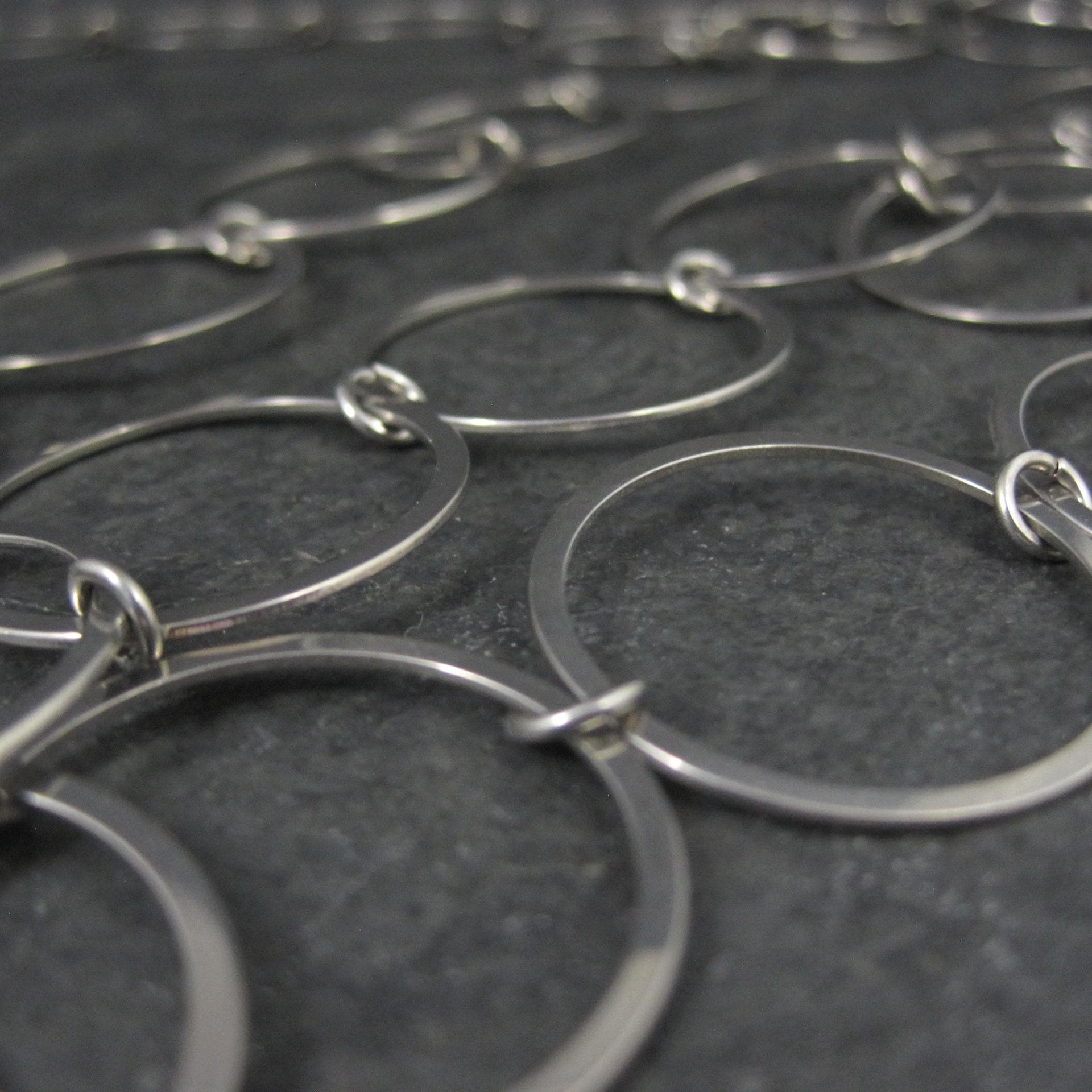 Opera Length Circle Chain Necklace Stainless Steel 50"