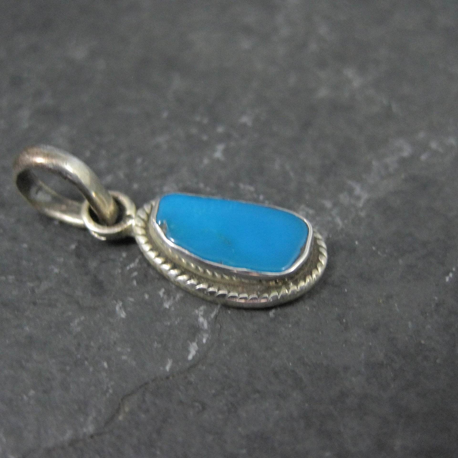 Small Sterling Silver Turquoise Pendant