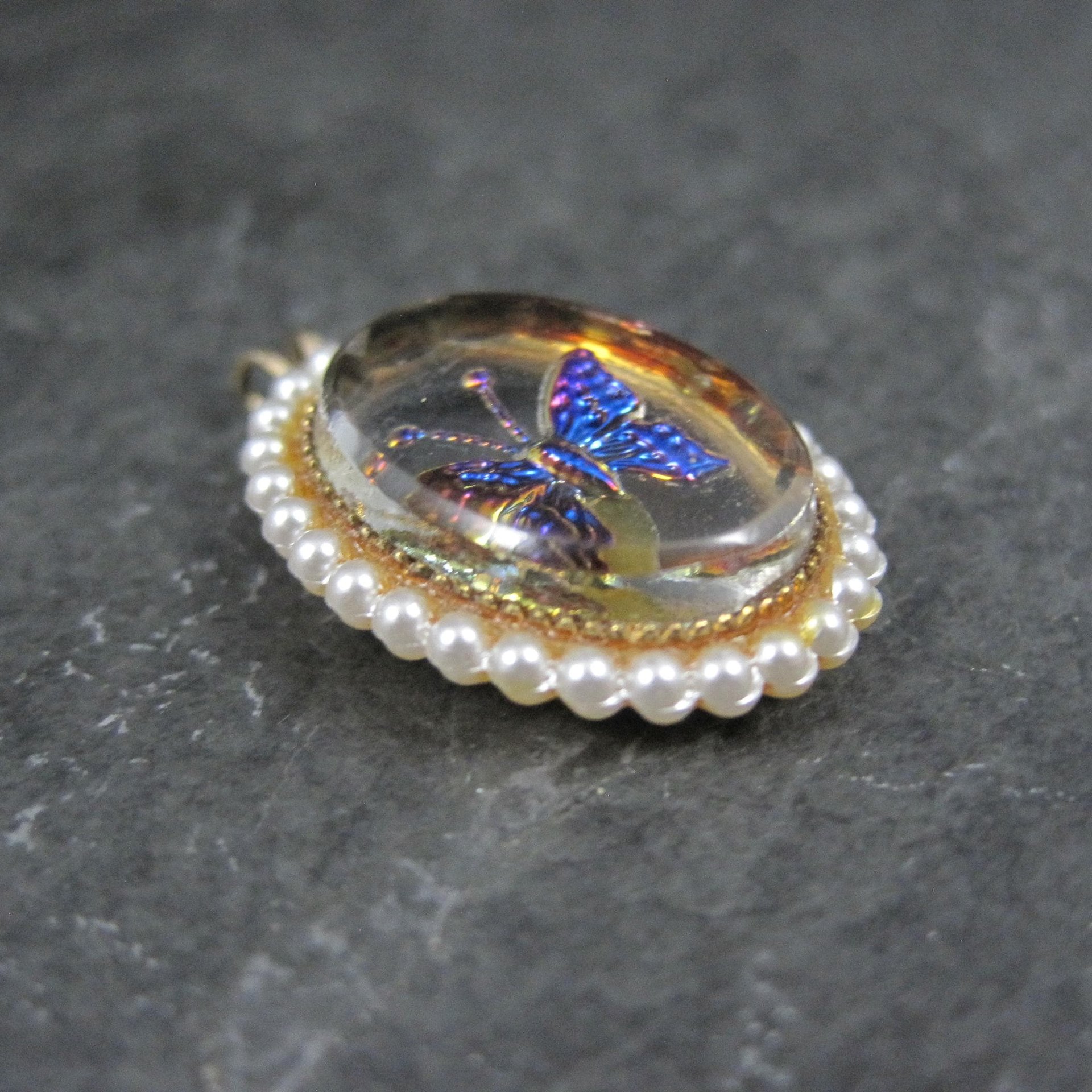 Vintage Foil Butterfly Pendant