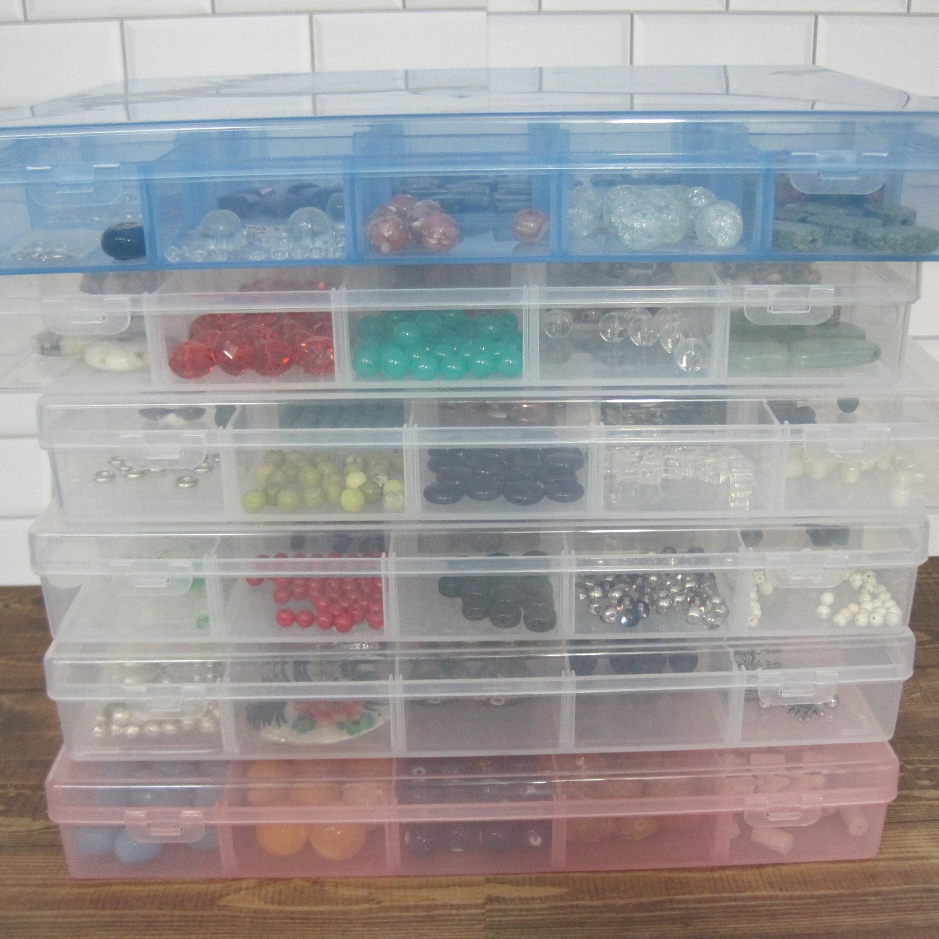 Large Lot of Beads 6 Cases Gemstone Rock Crystal Pearls Lampwork Ceramic Glass