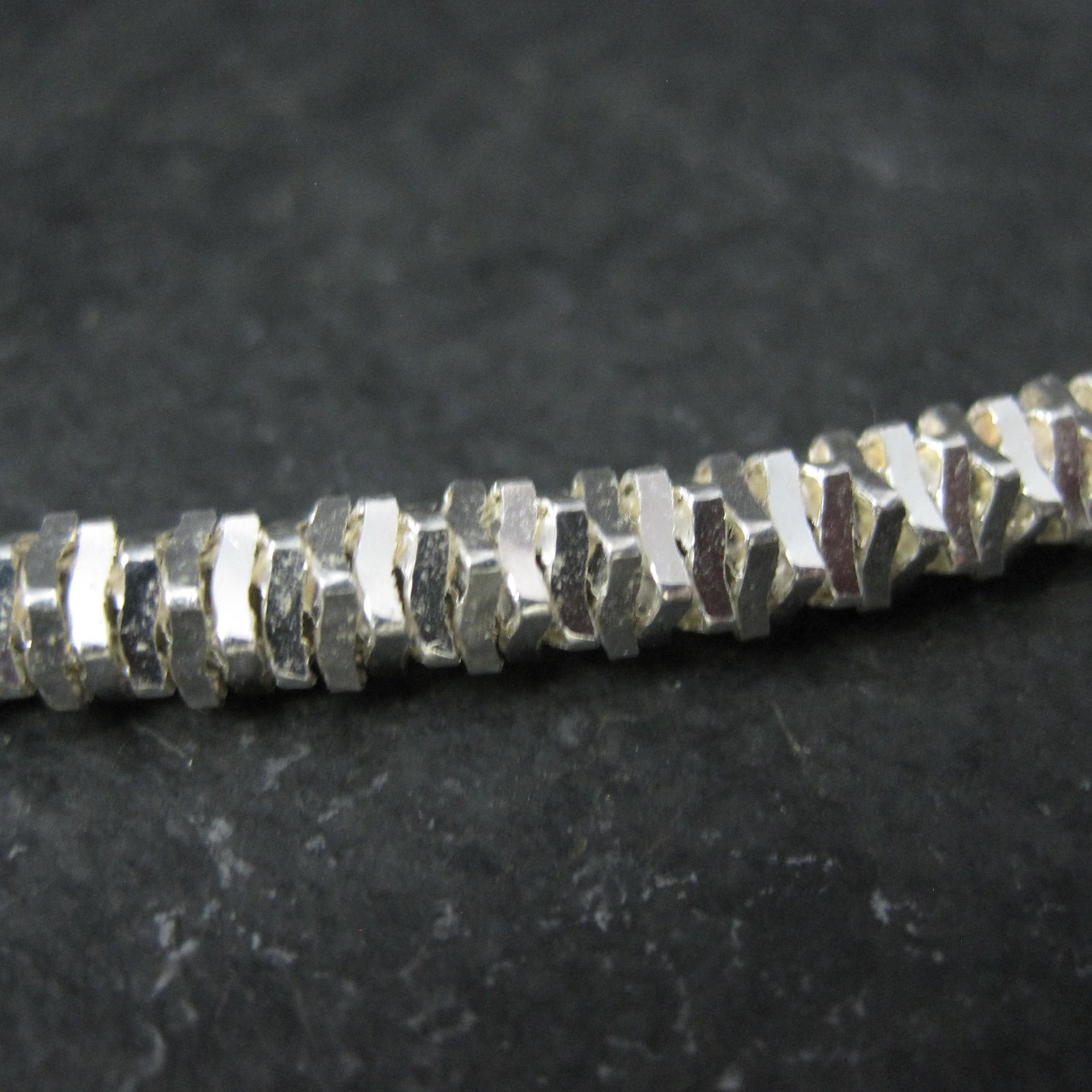 Italian Sterling Silver Diamond Cut Chain Necklace 5mm wide, 28 Inches long