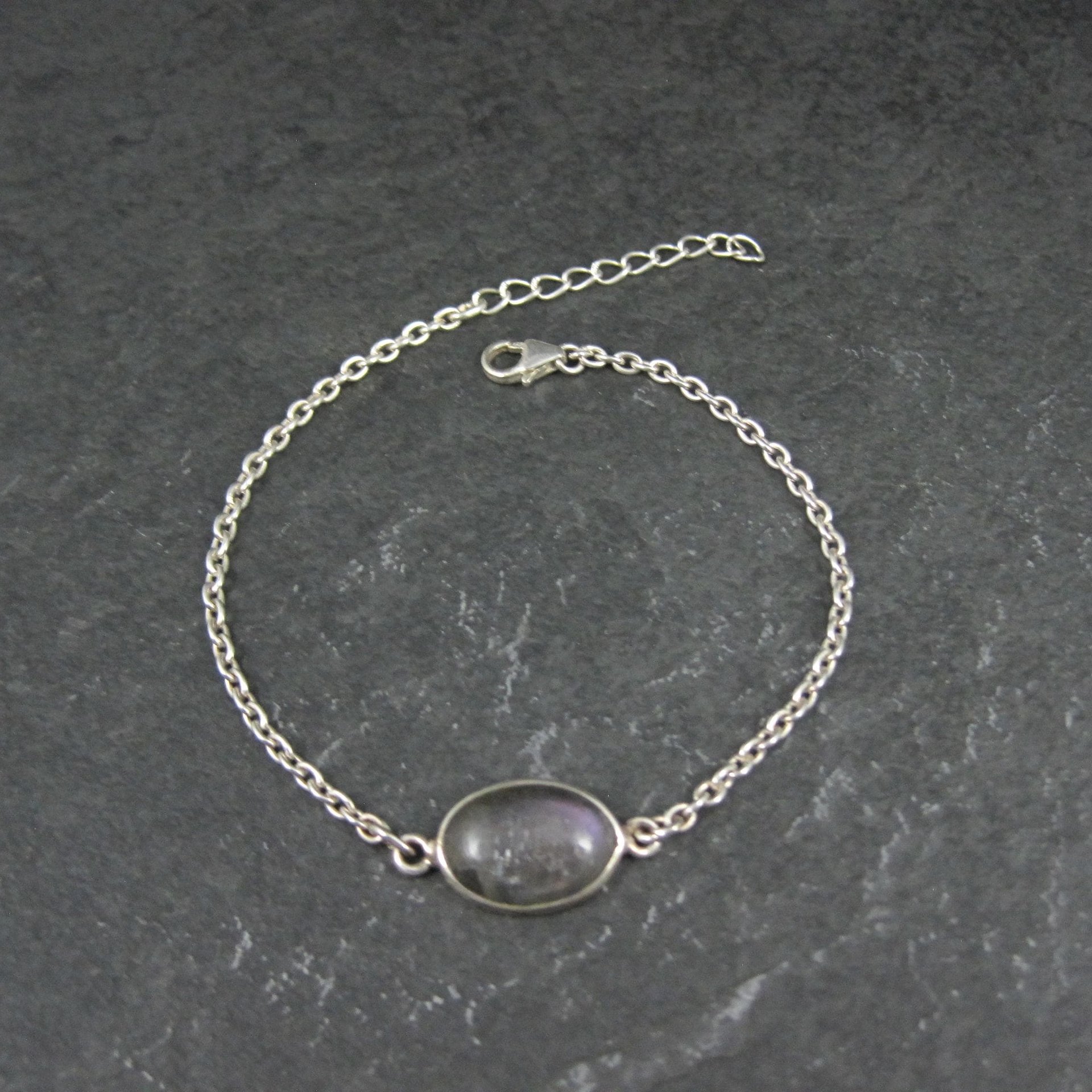Purple Labradorite Bracelet Sterling Silver