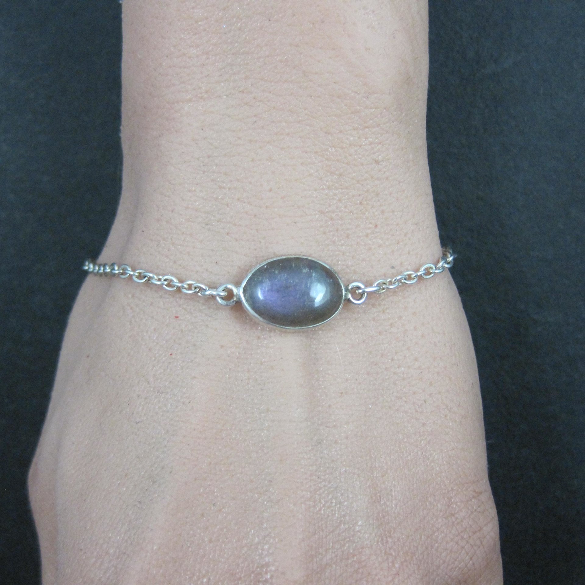Purple Labradorite Bracelet Sterling Silver