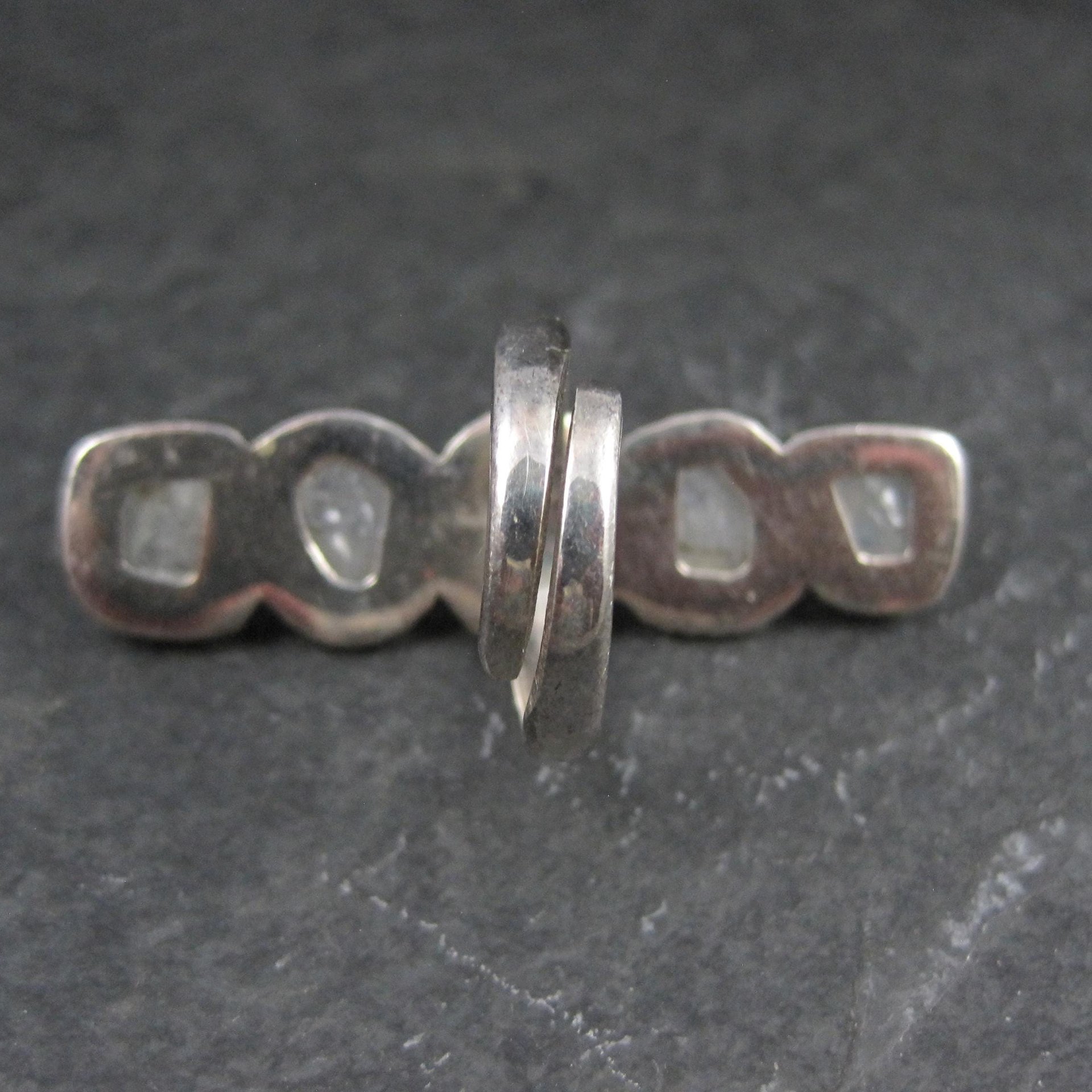 Long Rough Moonstone Ring 925 Sterling Silver Adjustable Size 8