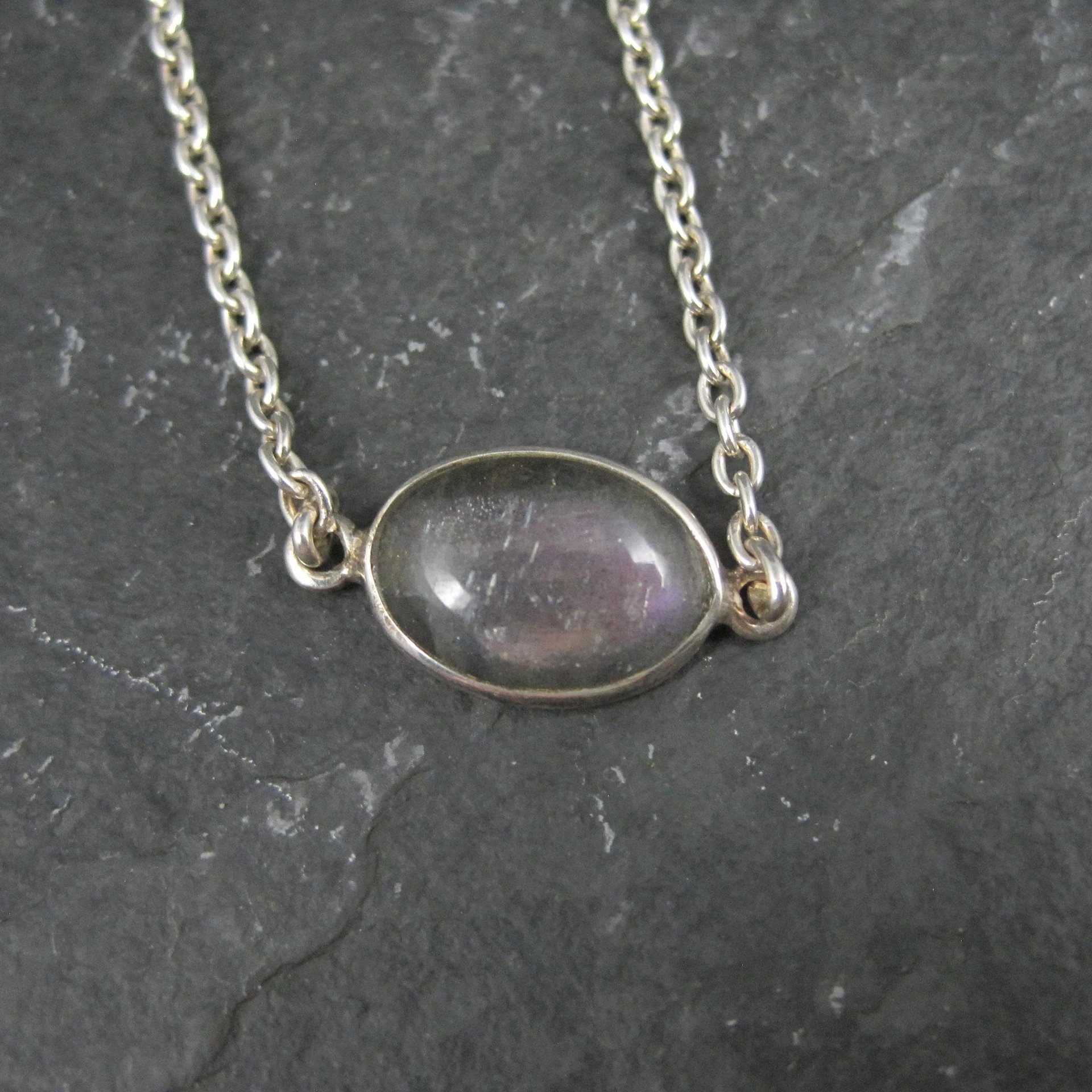 Purple Labradorite Bracelet Sterling Silver