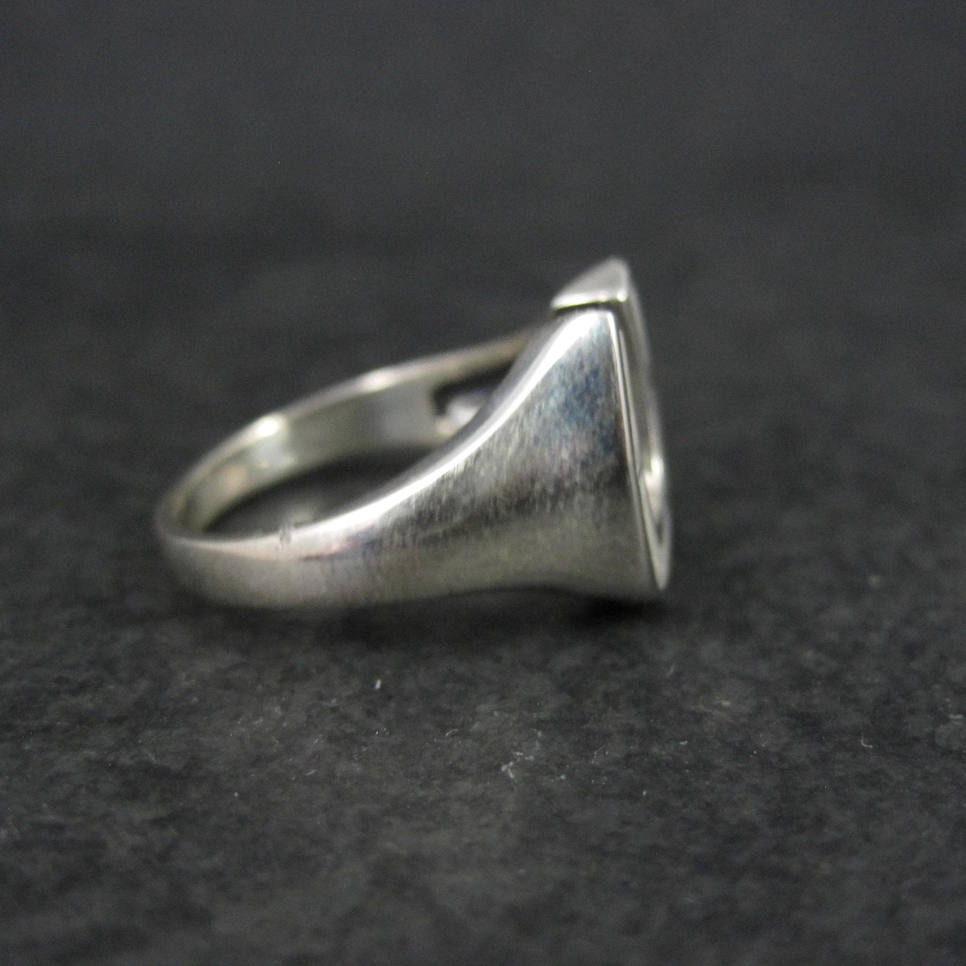 Vintage Sterling Silver Howlite Inlay Horseshoe Ring Size 8