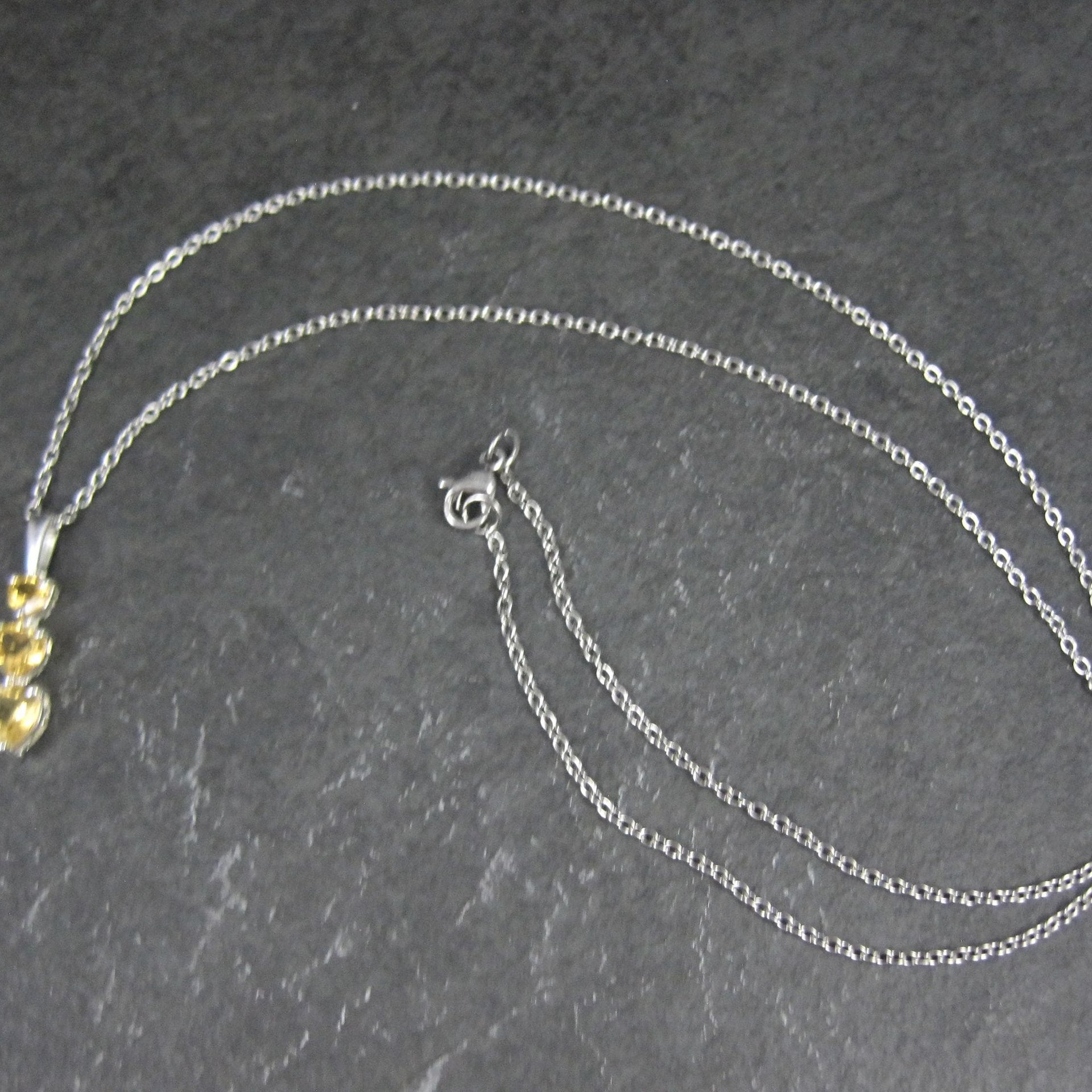 Citrine Heart Pendant Sterling Silver Estate Jewelry