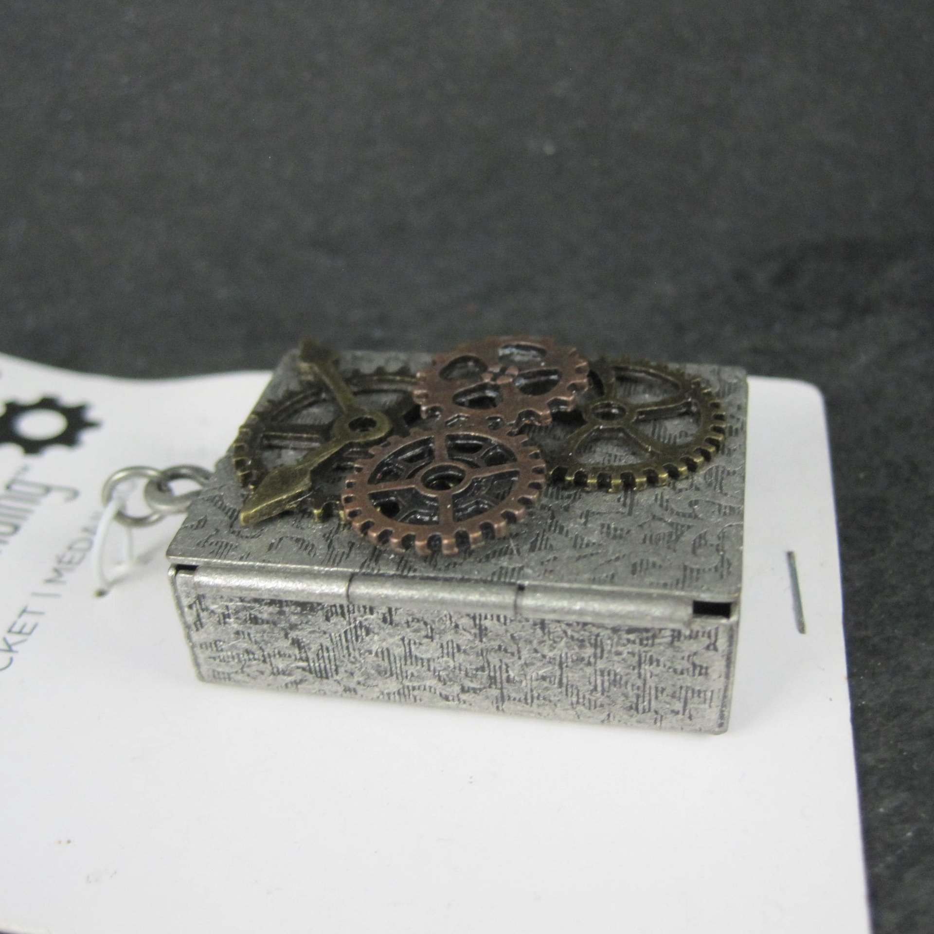 Steampunk Gear Clock Locket Pendant