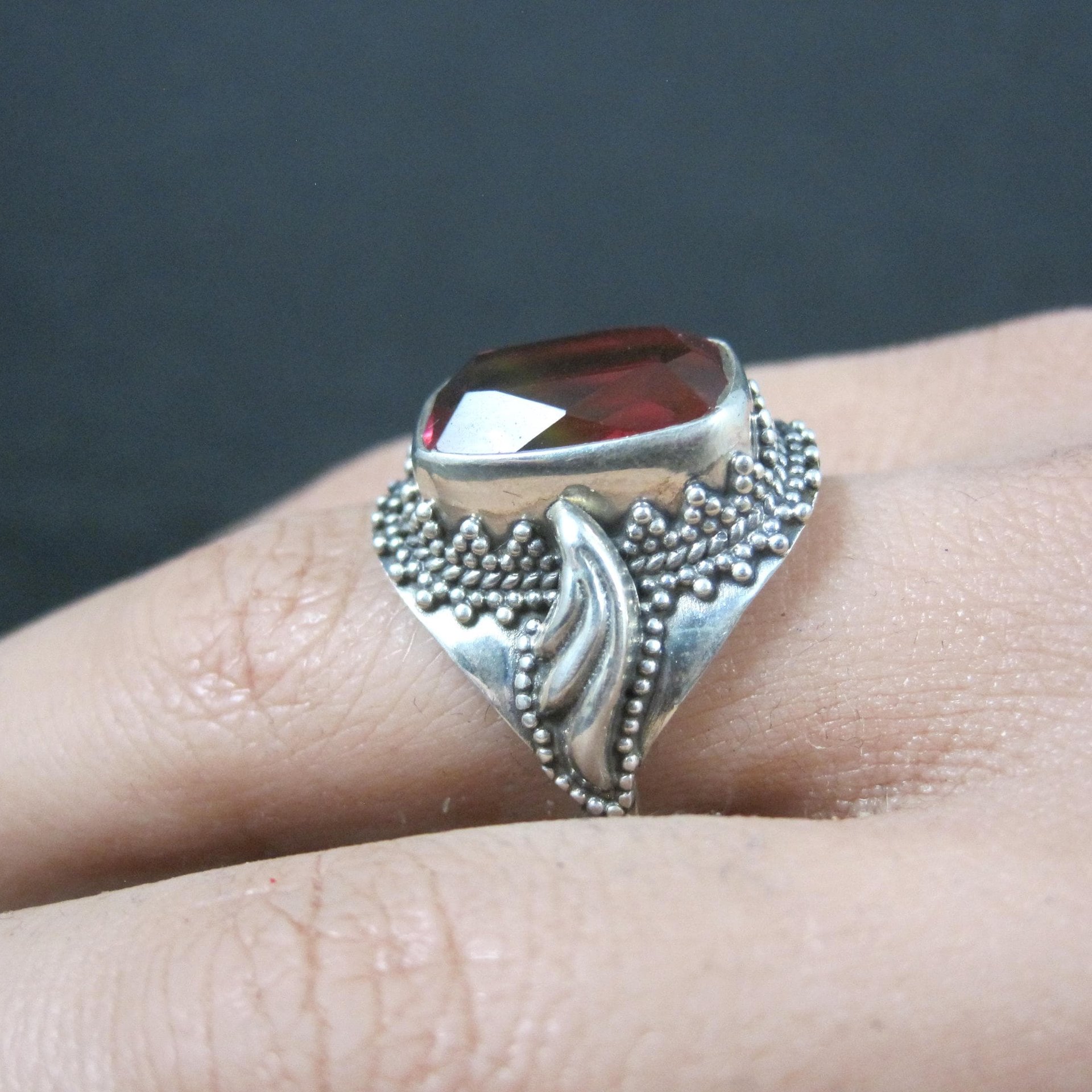 Watermelon Quartz Ring Size 9