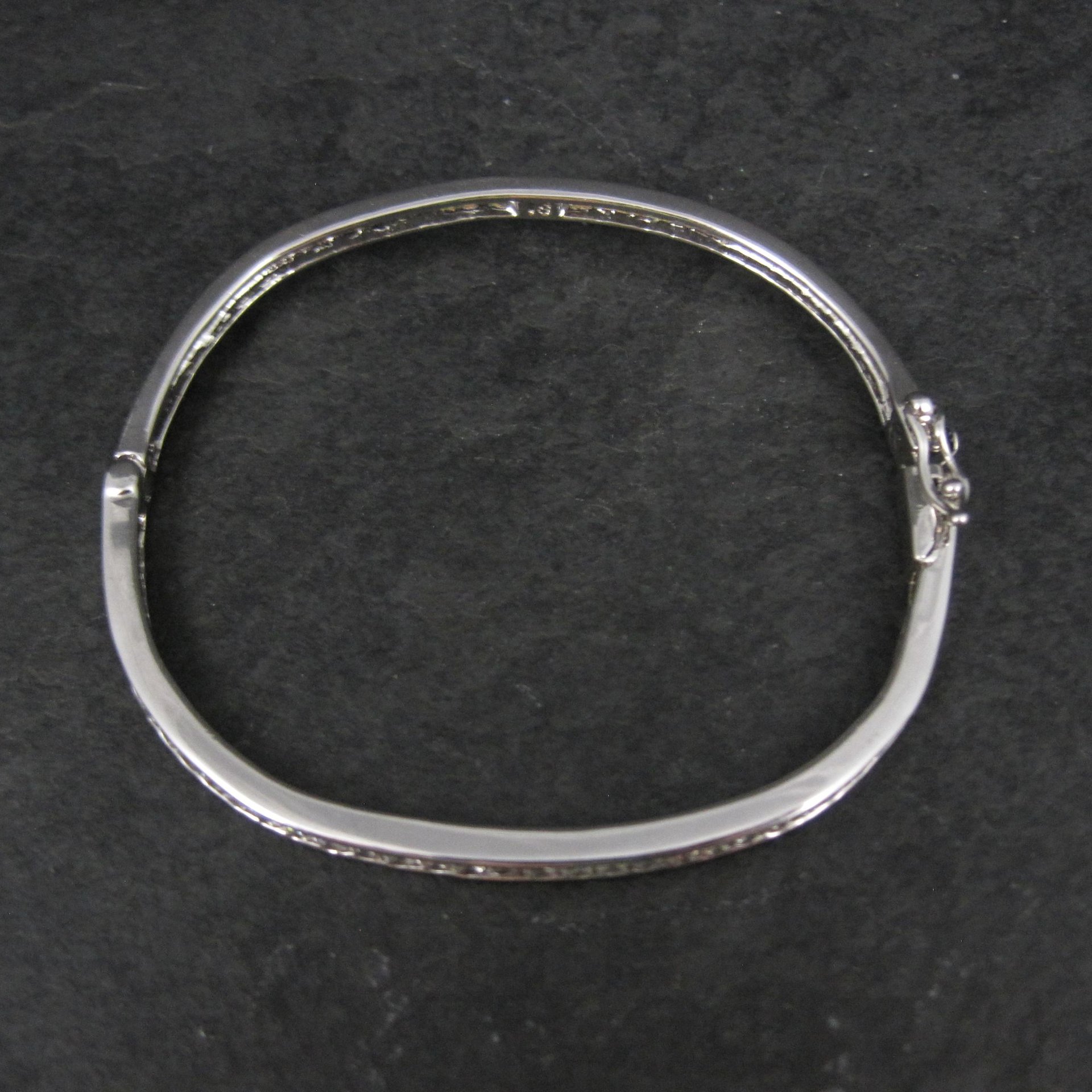 Estate Cubic Zirconia Bangle Bracelet 7.25"