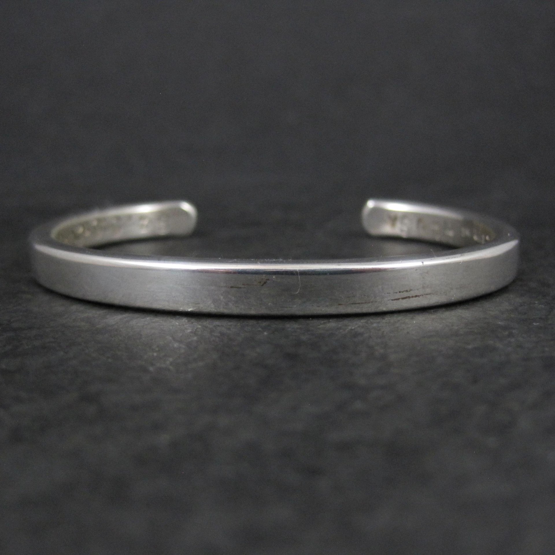 Simple Heavy Sterling Silver Cuff Bracelet 6" Southwestern Silver