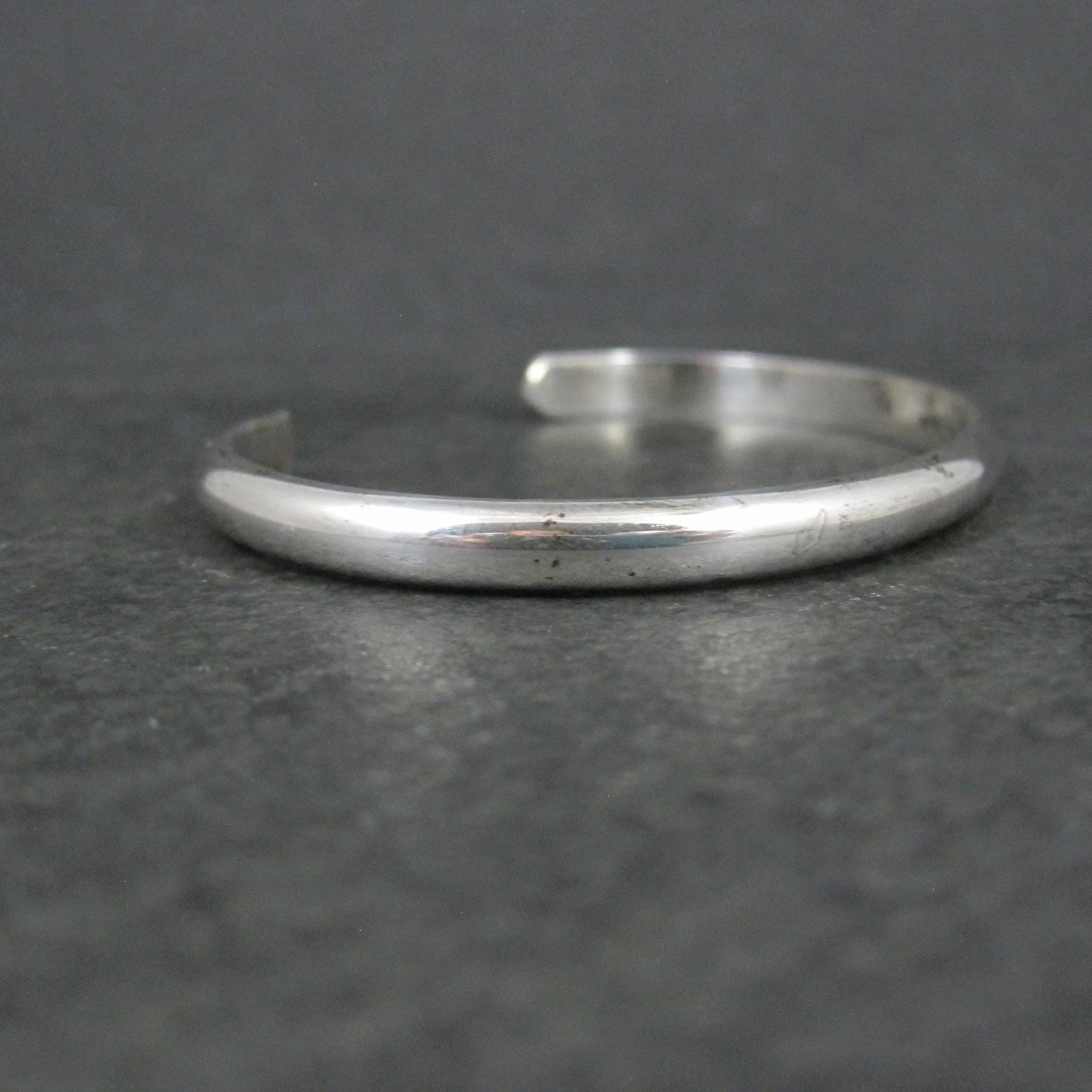 Simple Southwestern 5mm Sterling Cuff Bracelet 6.25" Signed L Mc.