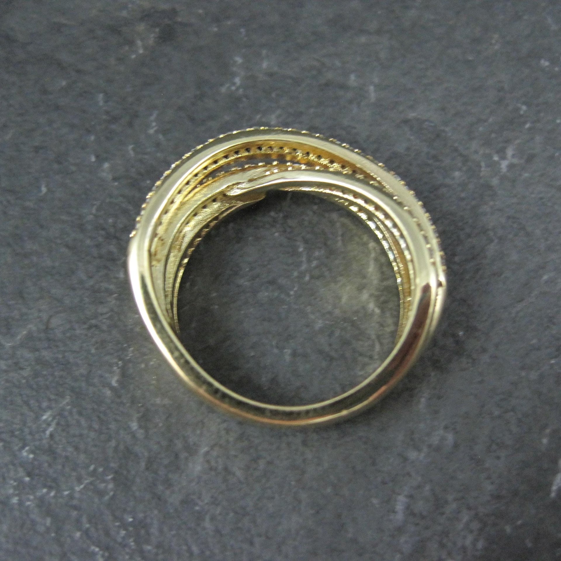 Vermeil Sterling Silver Crossover Ring Size 7.5