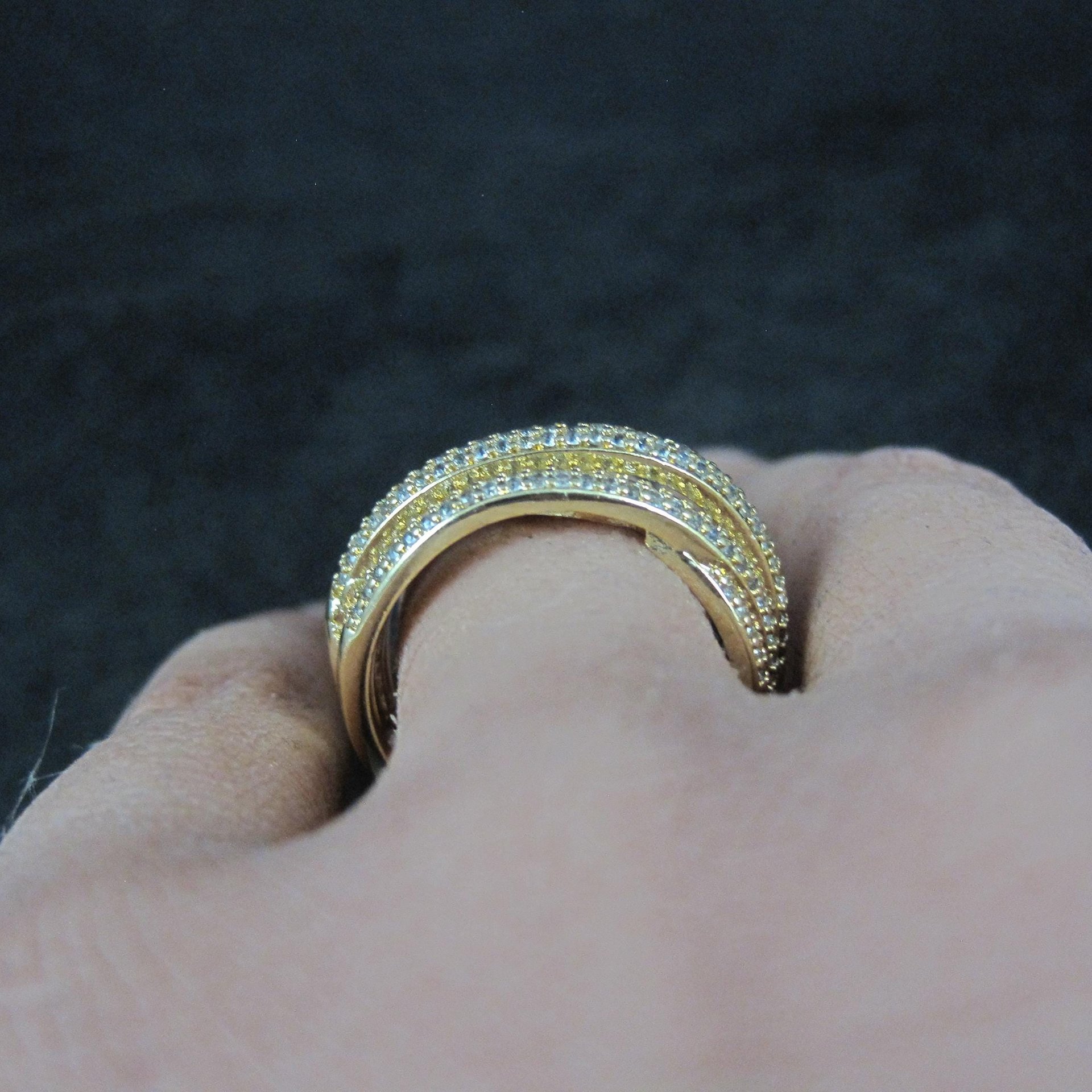 Vermeil Sterling Silver Crossover Ring Size 7.5