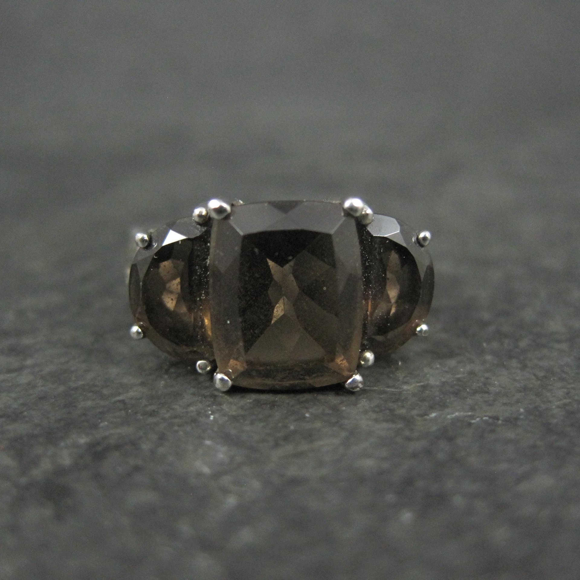 Sterling Silver Smoky Quartz Ring Size 7