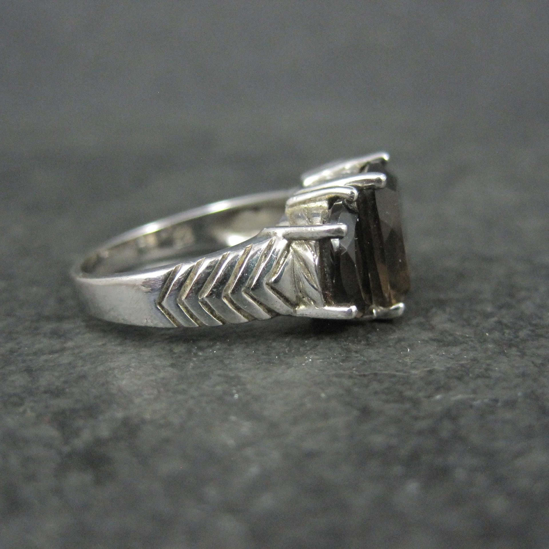 Sterling Silver Smoky Quartz Ring Size 7