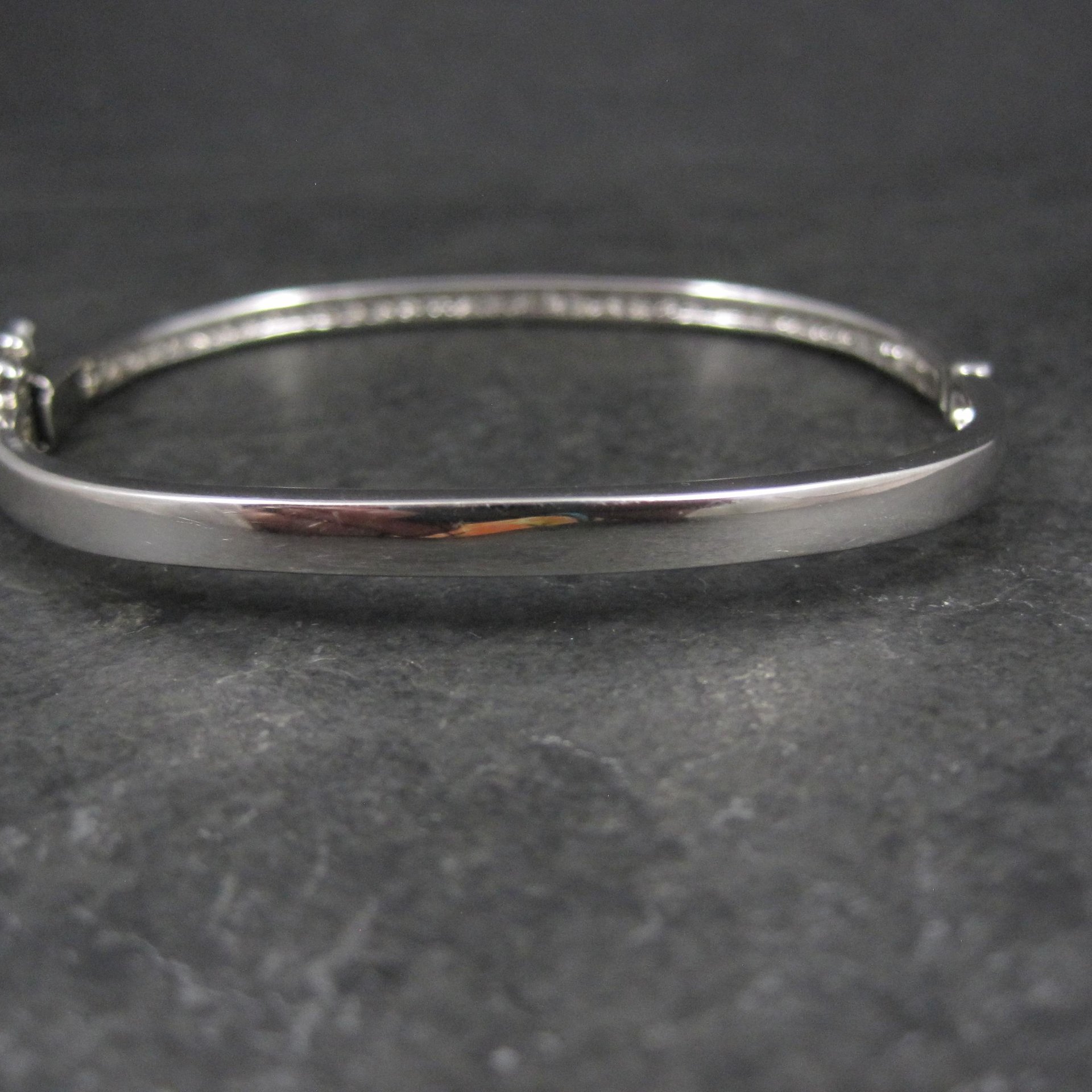 Estate Cubic Zirconia Bangle Bracelet 7.25"