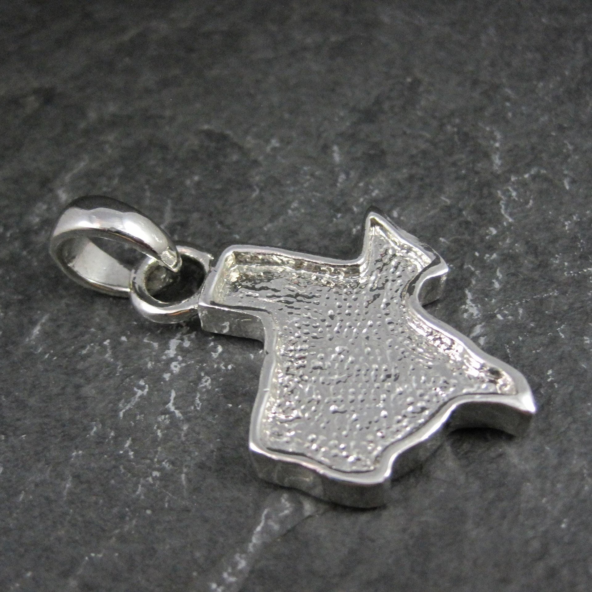 Silver Plated Rhinestone Texas Pendant