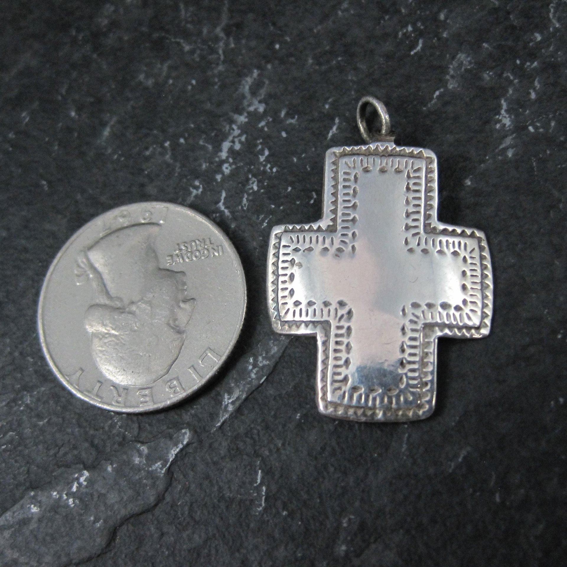 Vintage Sterling Silver Cross Pendant