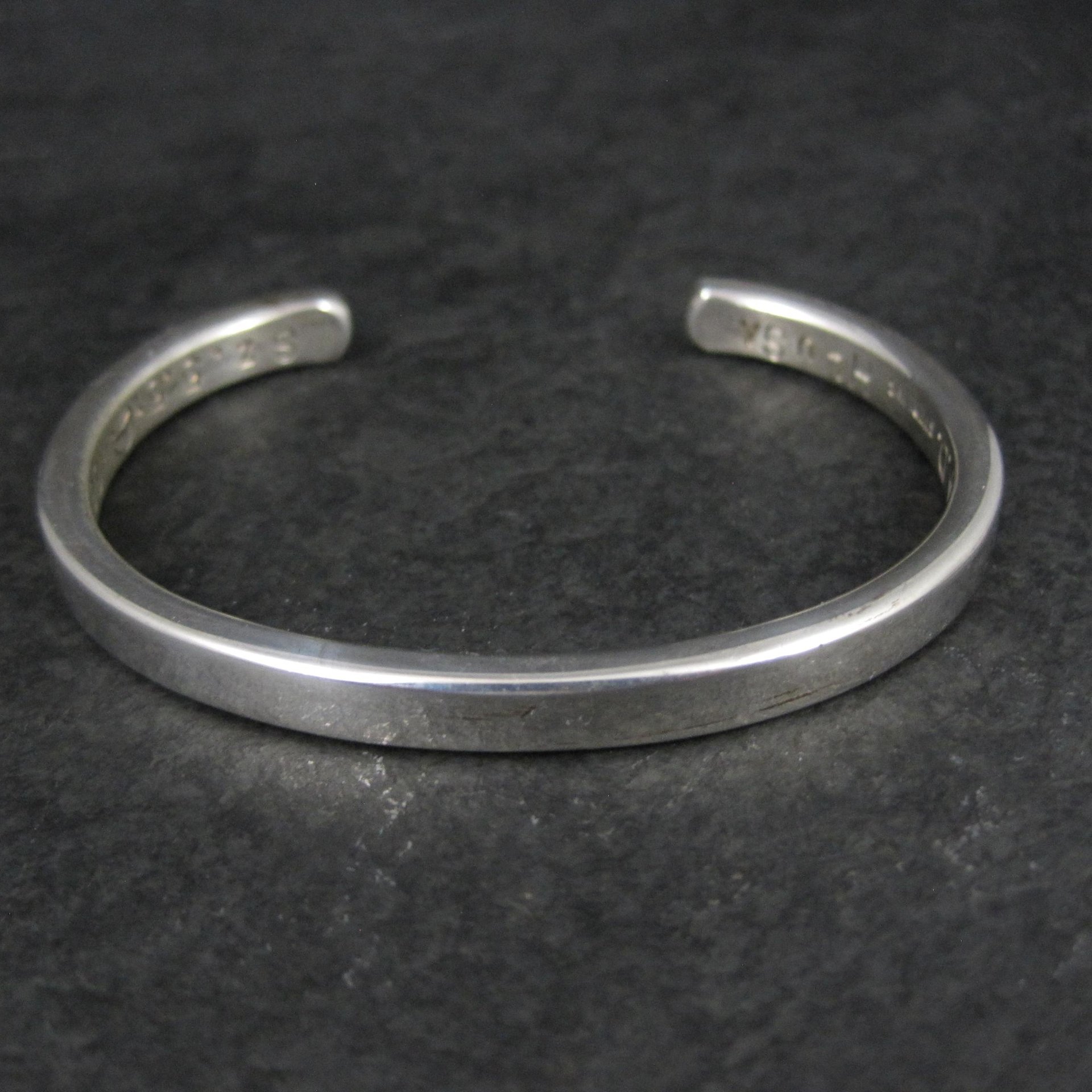 Simple Heavy Sterling Silver Cuff Bracelet 6" Southwestern Silver