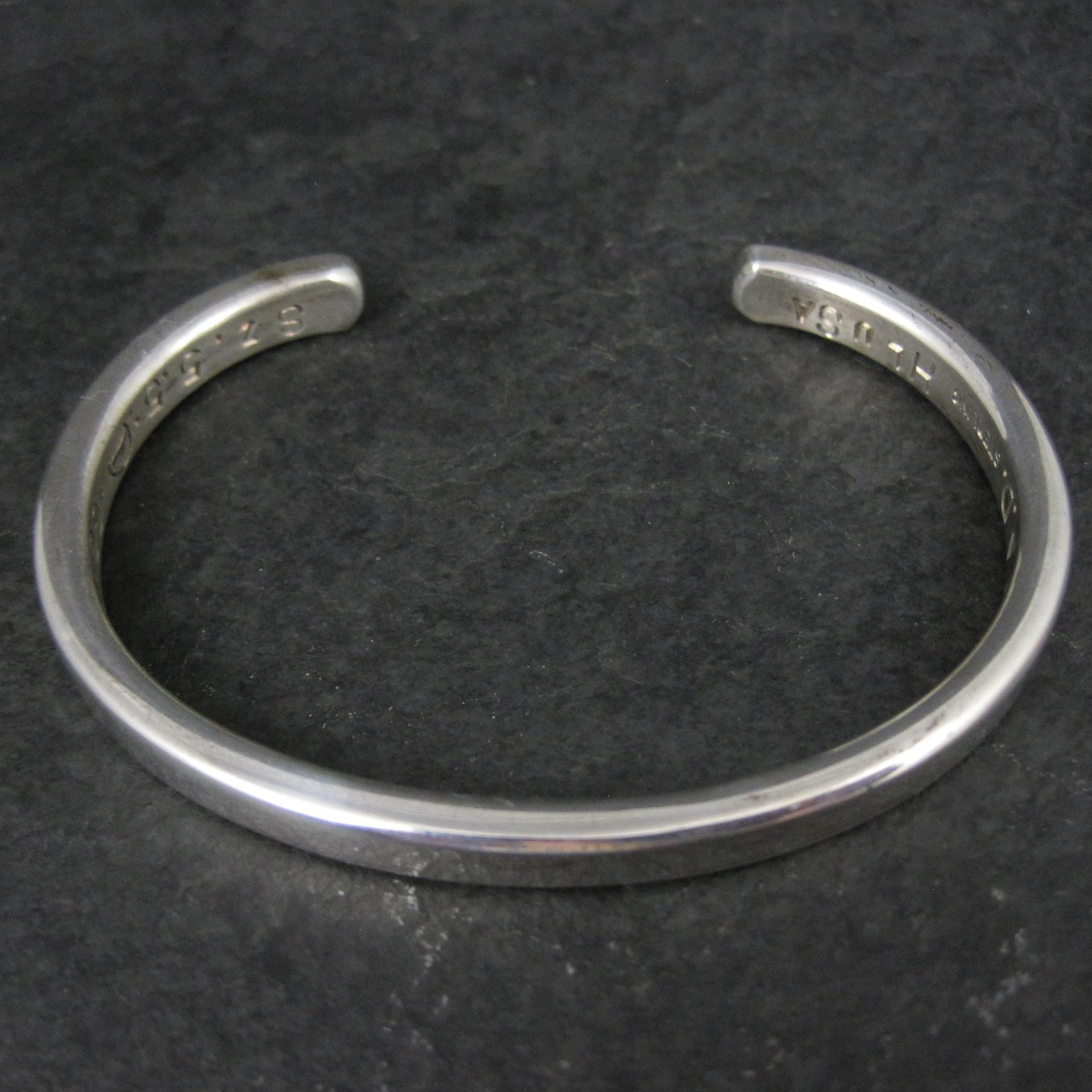 Simple Heavy Sterling Silver Cuff Bracelet 6" Southwestern Silver