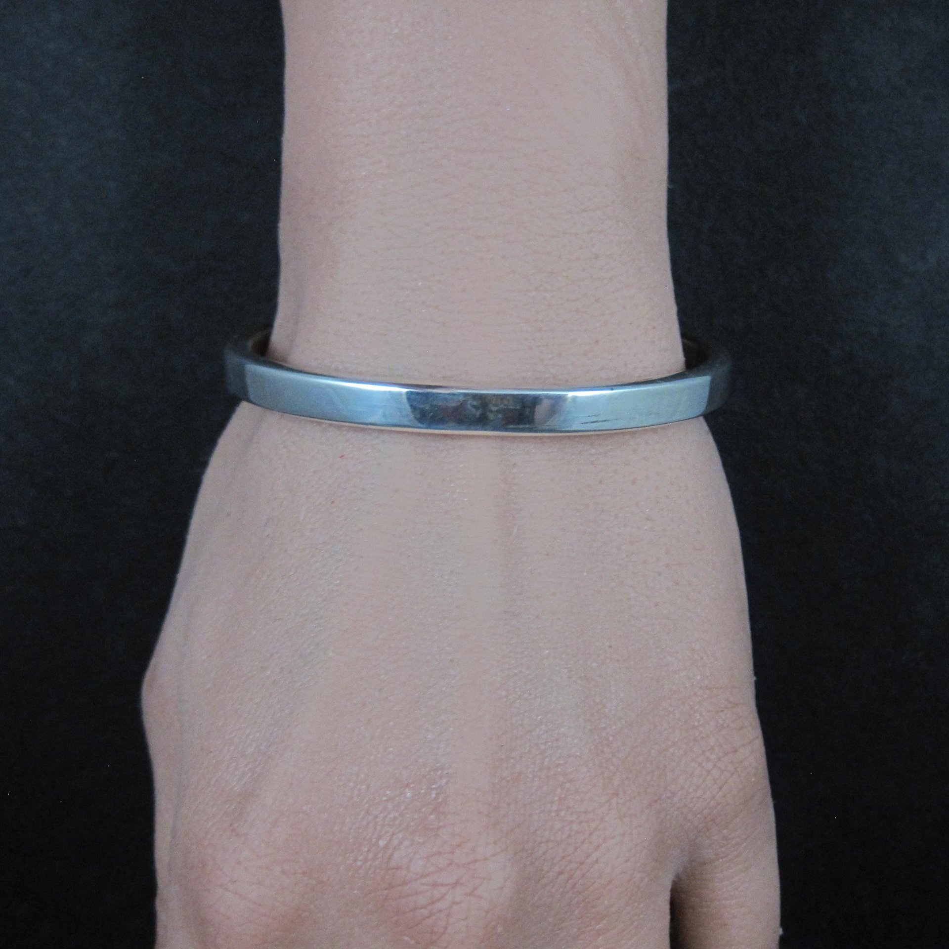Simple Heavy Sterling Silver Cuff Bracelet 6" Southwestern Silver