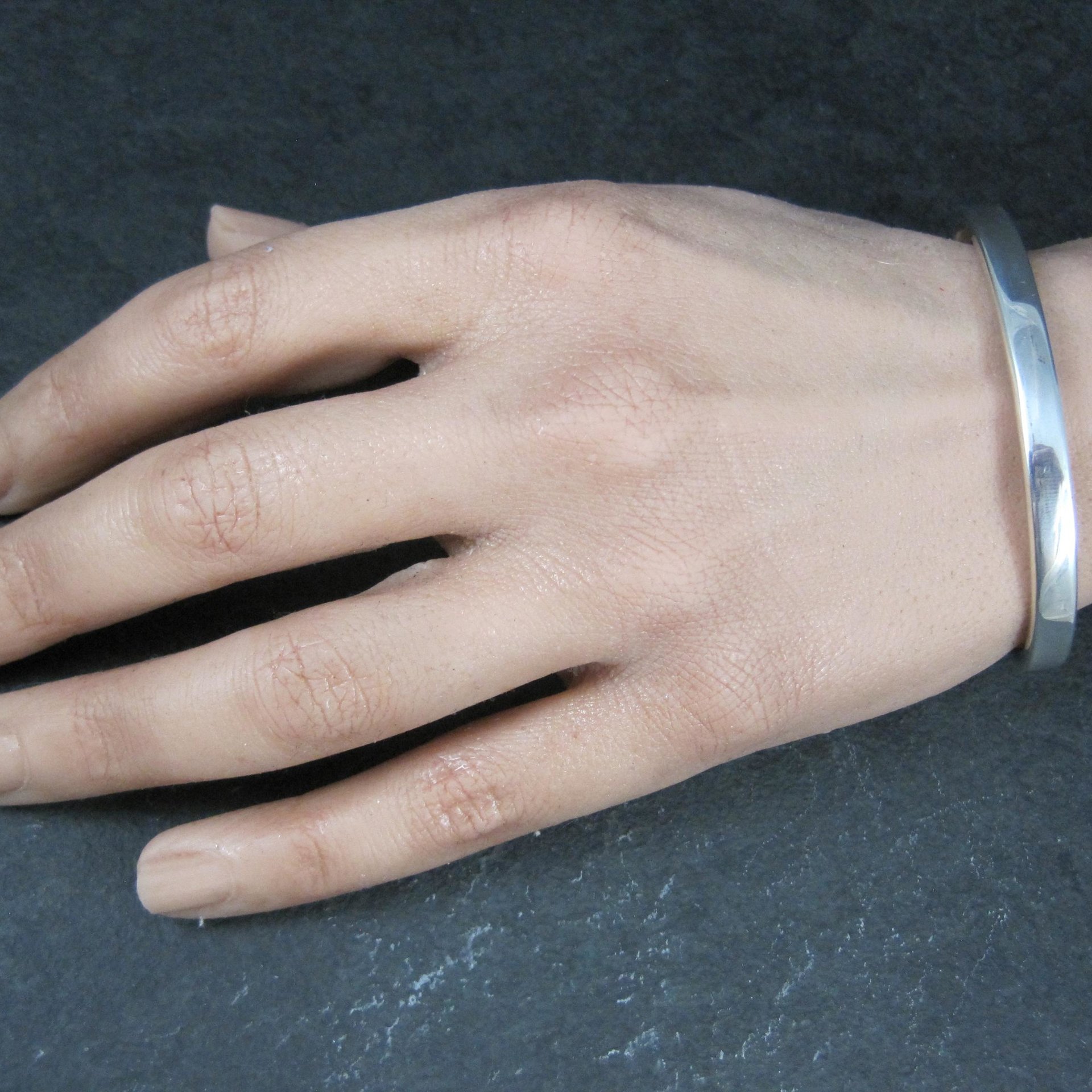 Simple Heavy Sterling Silver Cuff Bracelet 6" Southwestern Silver