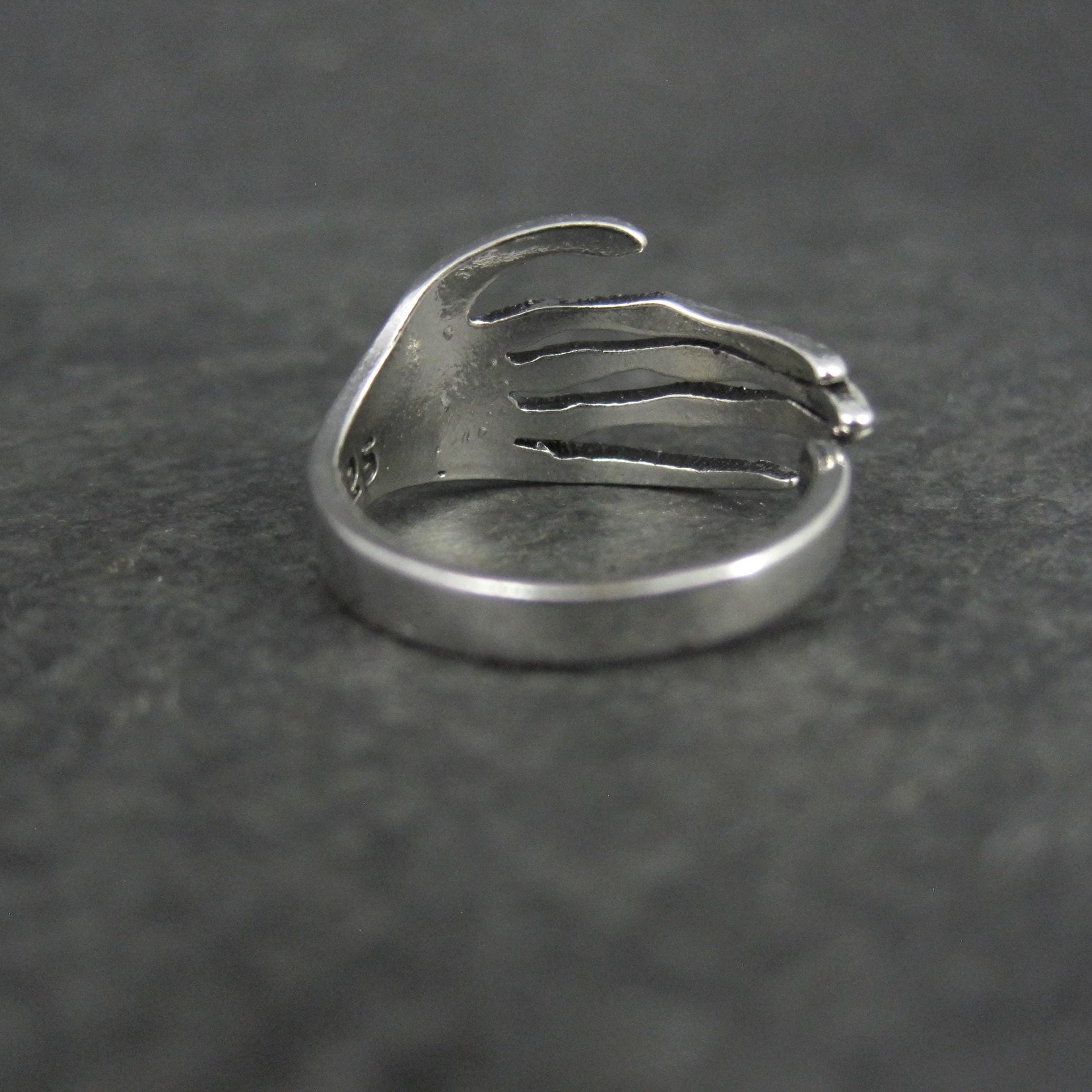 Artisan Sterling Silver Skeleton Hand Ring Size 8