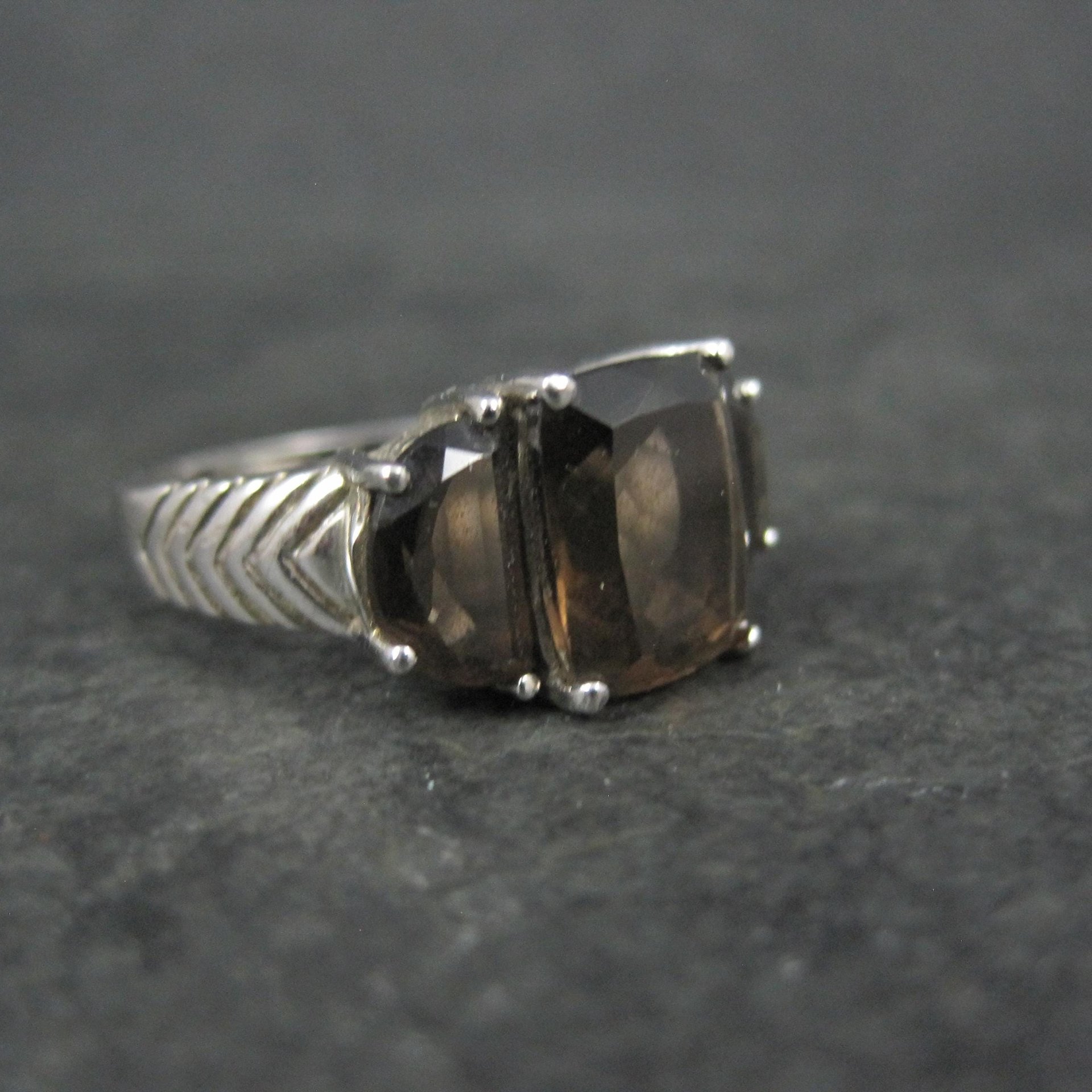 Sterling Silver Smoky Quartz Ring Size 7