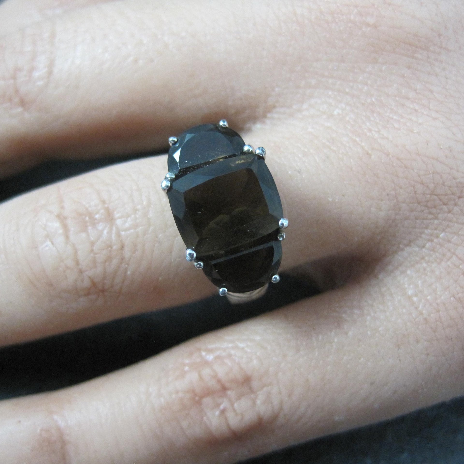 Sterling Silver Smoky Quartz Ring Size 7