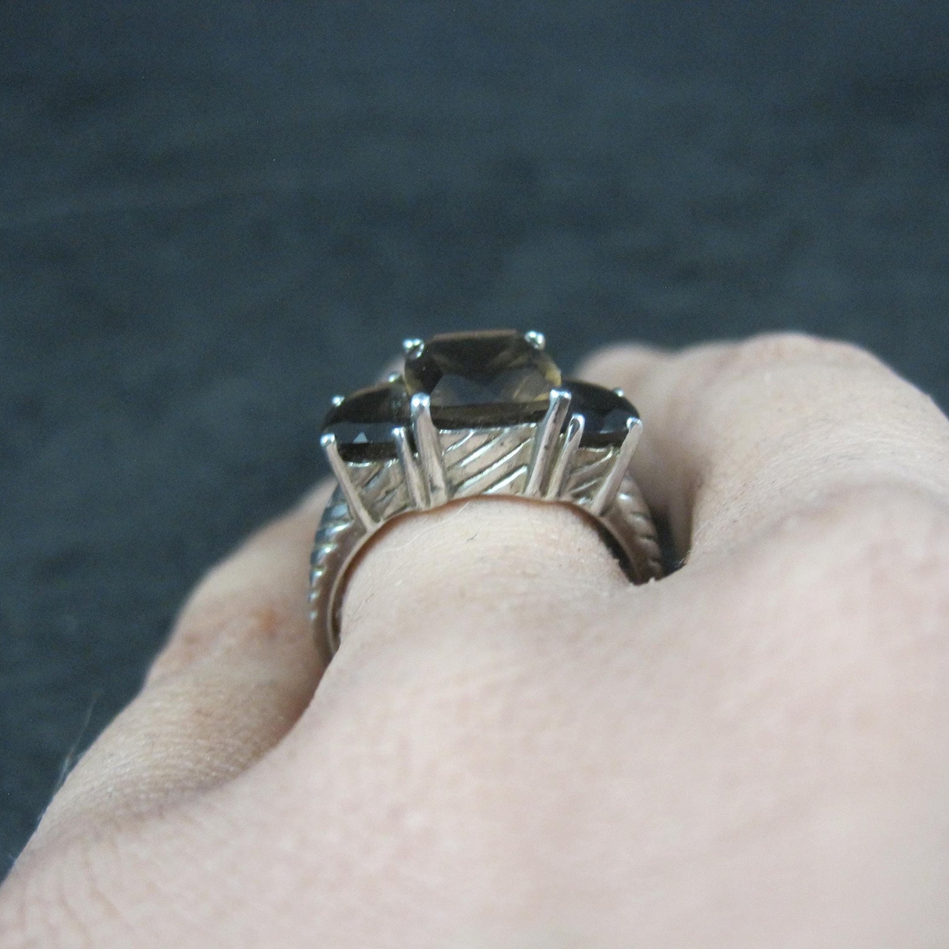 Sterling Silver Smoky Quartz Ring Size 7