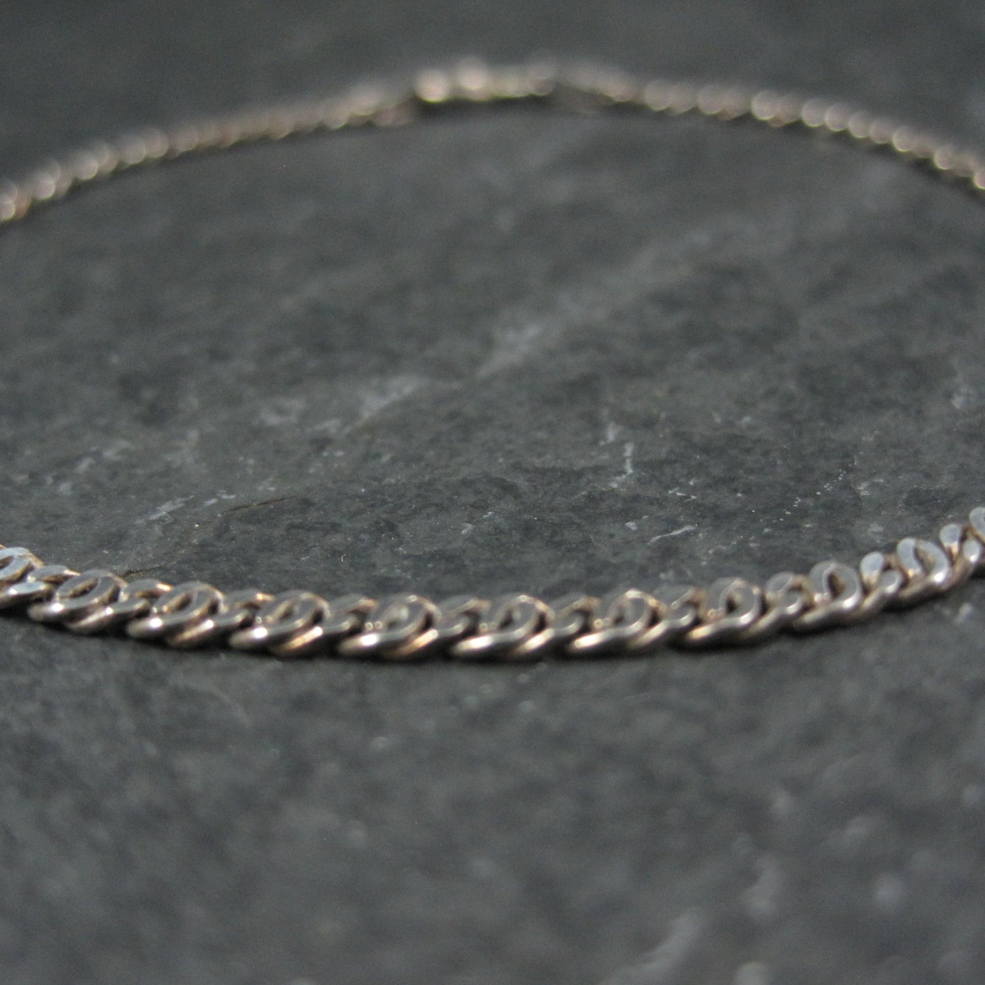 Dainty Sterling Chain Bracelet Italian Silver 7 Inches