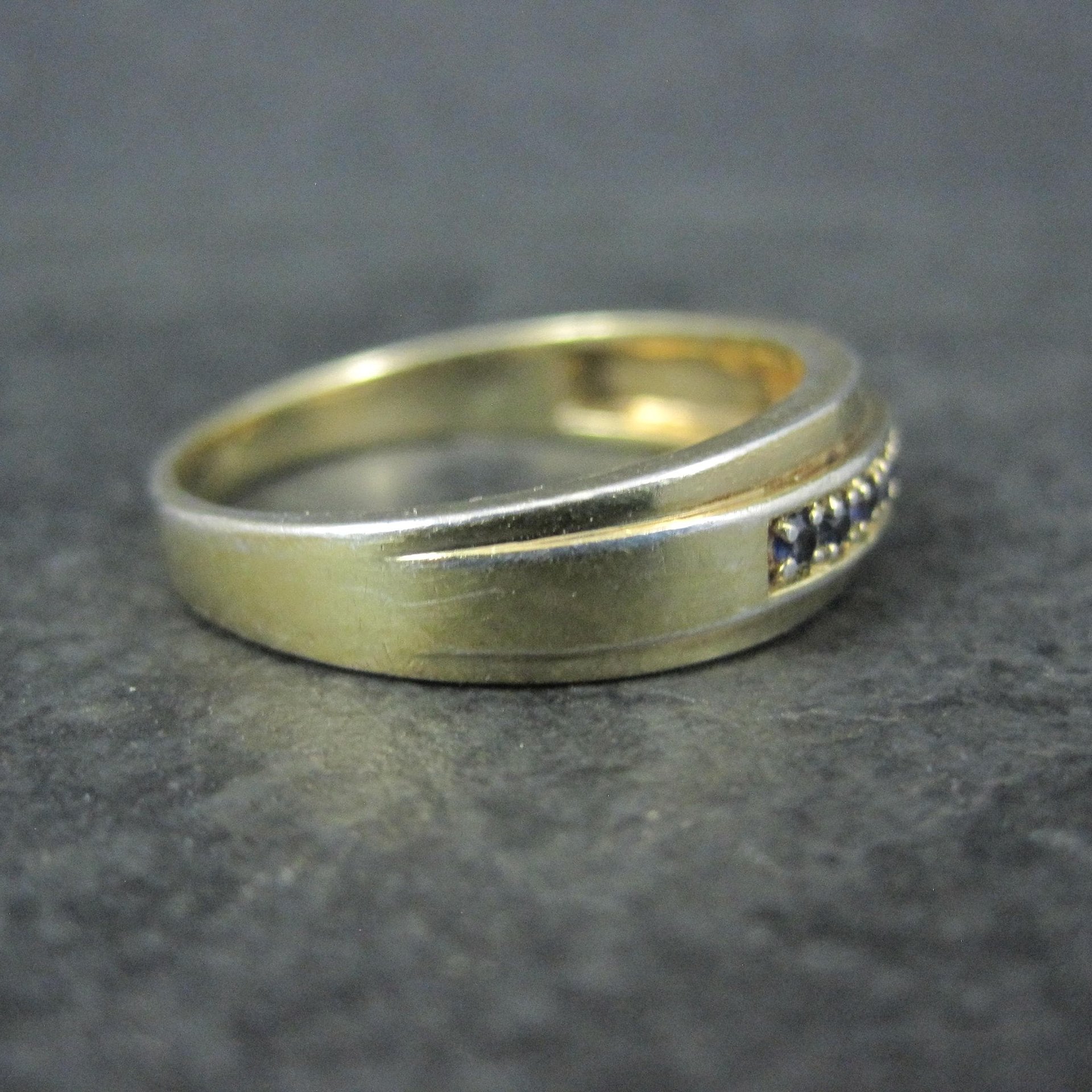 Mens Vermeil Sterling Sapphire Ring Size 13