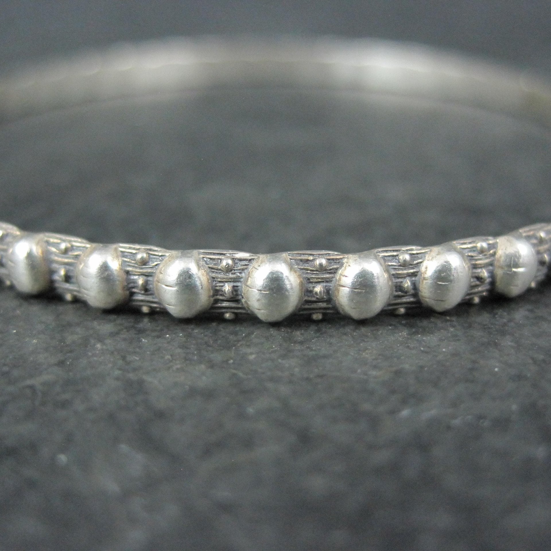 Vintage Sterling Bangle Bracelet 7.5"