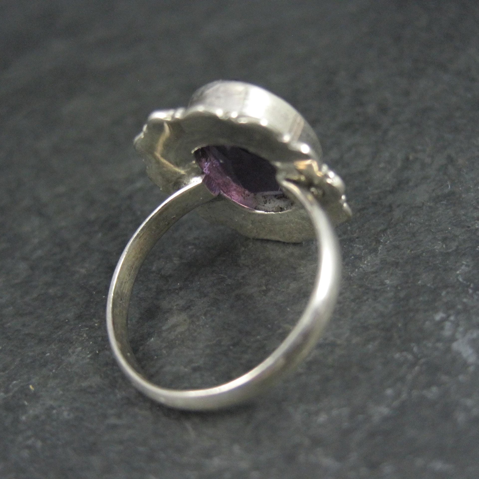 Sterling Silver Amethyst Ring Size 8 Estate Jewelry