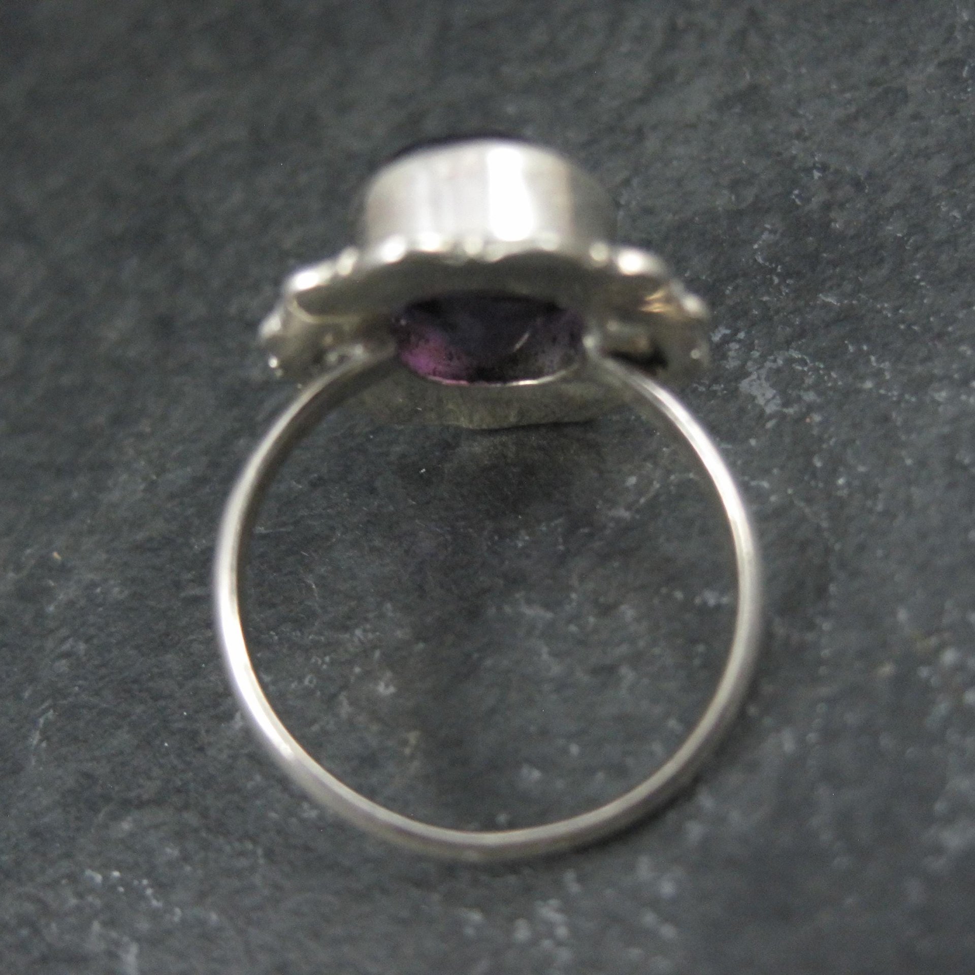 Sterling Silver Amethyst Ring Size 8 Estate Jewelry