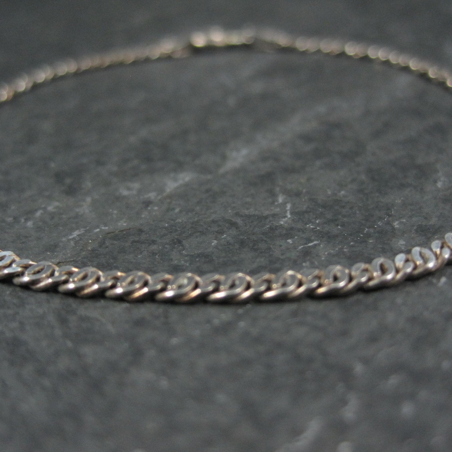 Dainty Sterling Chain Bracelet Italian Silver 7 Inches
