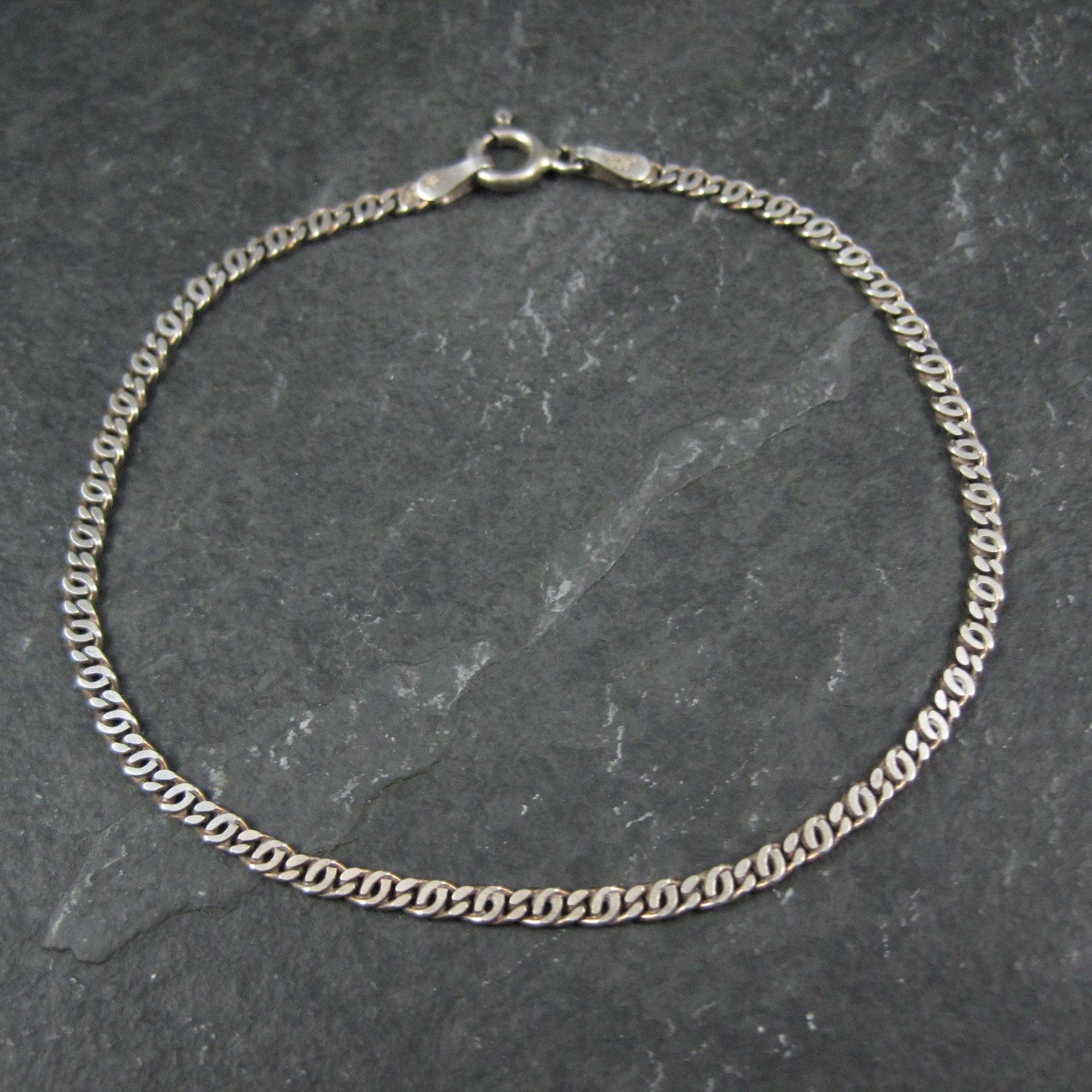 Dainty Sterling Chain Bracelet Italian Silver 7 Inches
