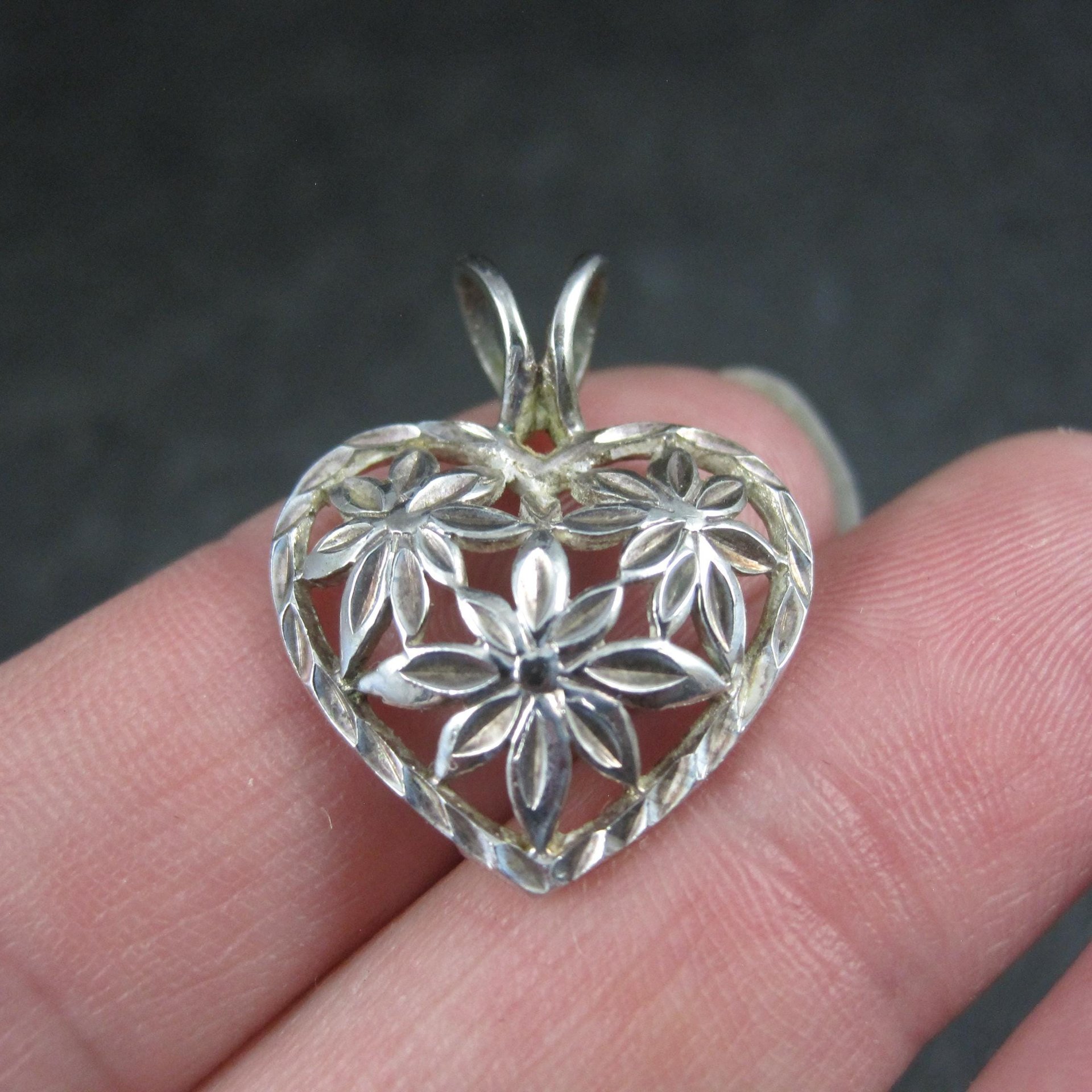 Filigree Sterling Silver Heart Pendant