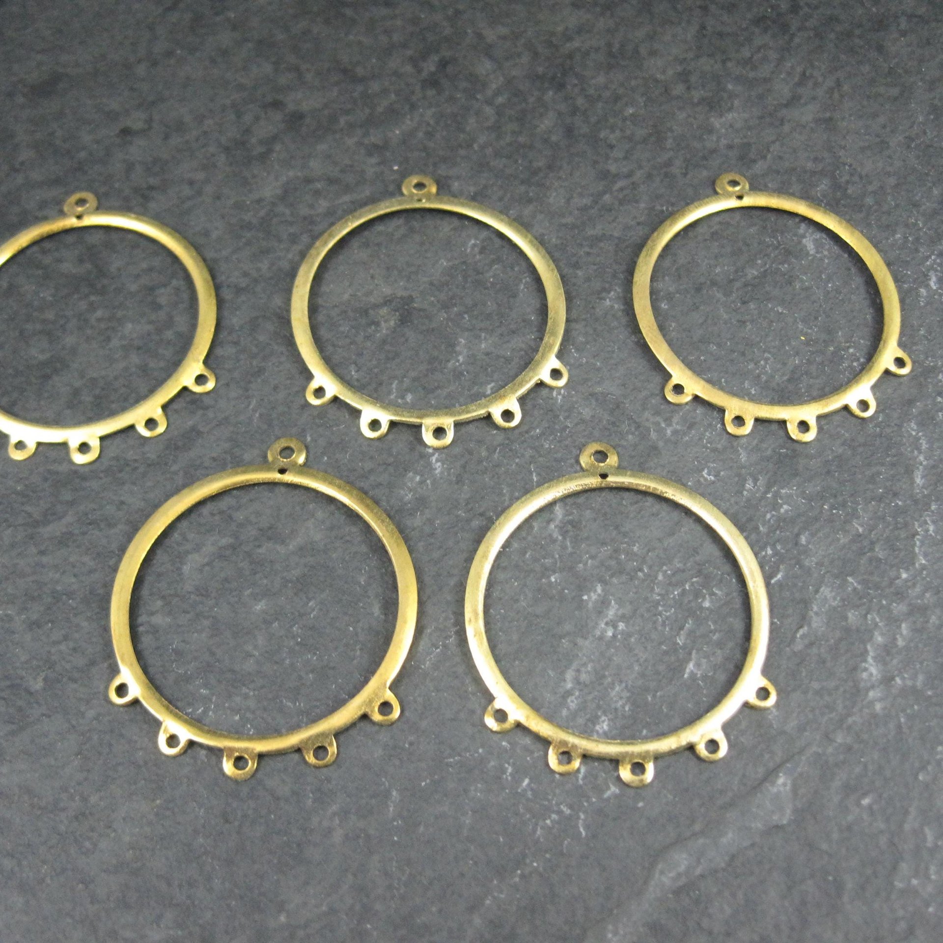 10pcs Round Brass Chandelier Base 32x38mm Jewelry Making NOS 2 Packages
