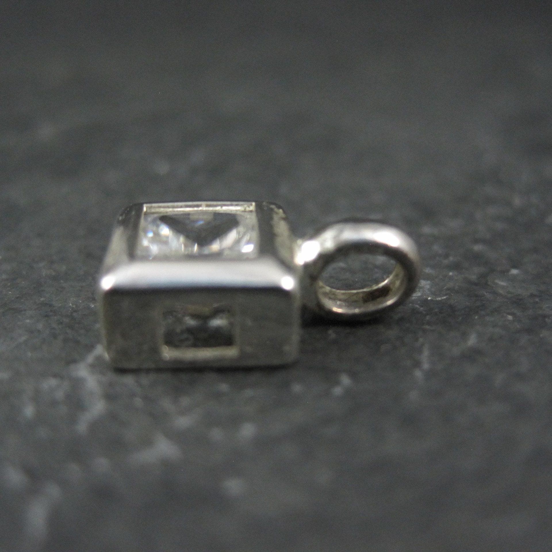 Small Sterling Cz Solitaire Pendant