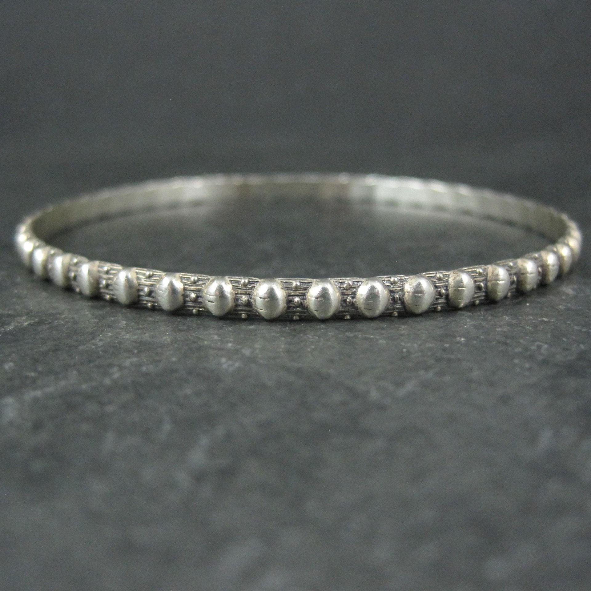 Vintage Sterling Bangle Bracelet 7.5"