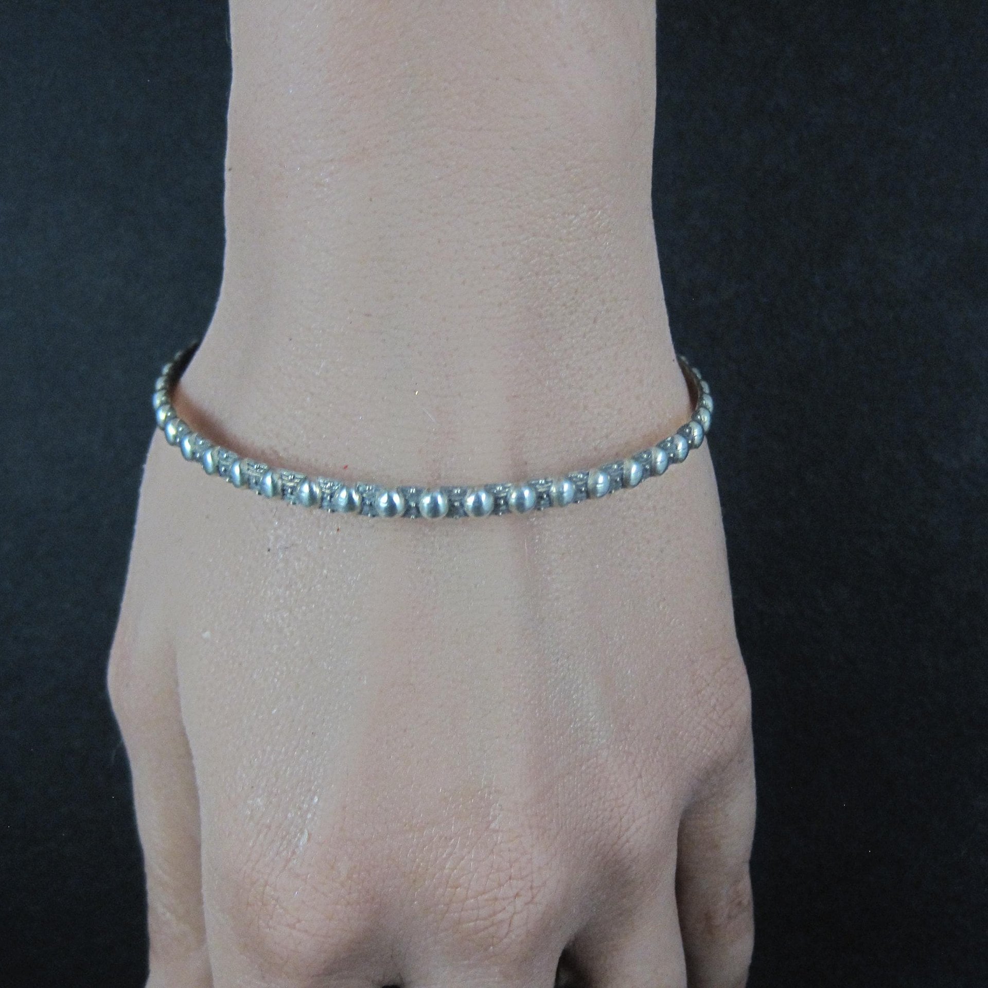 Vintage Sterling Bangle Bracelet 7.5"