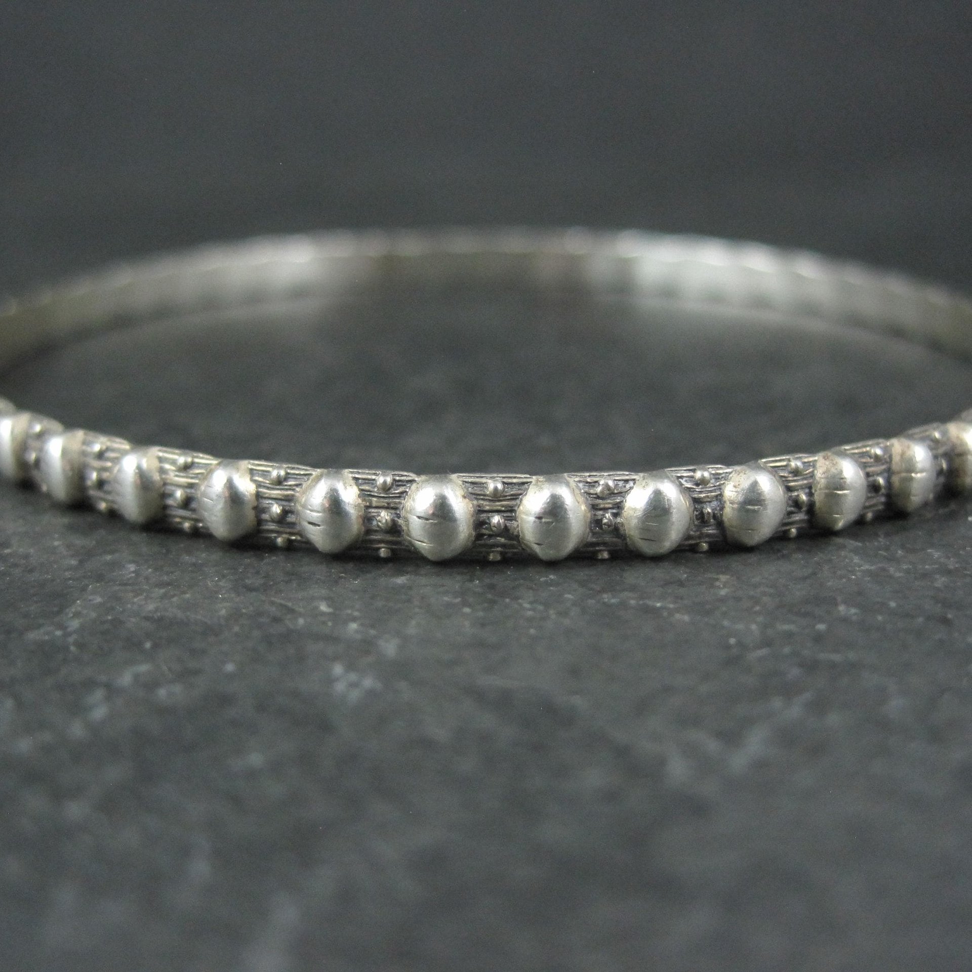 Vintage Sterling Bangle Bracelet 7.5"