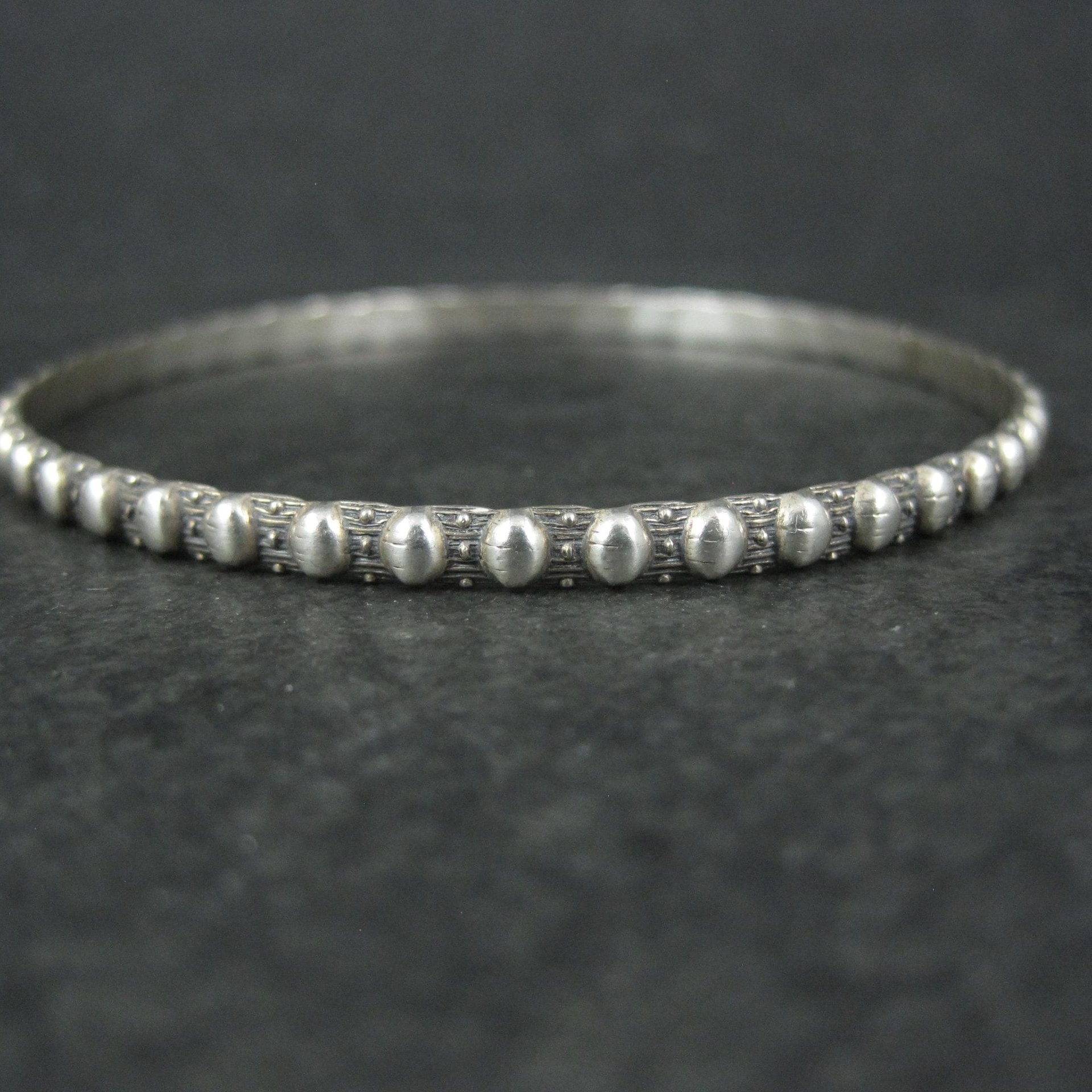 Vintage Sterling Bangle Bracelet 7.5"