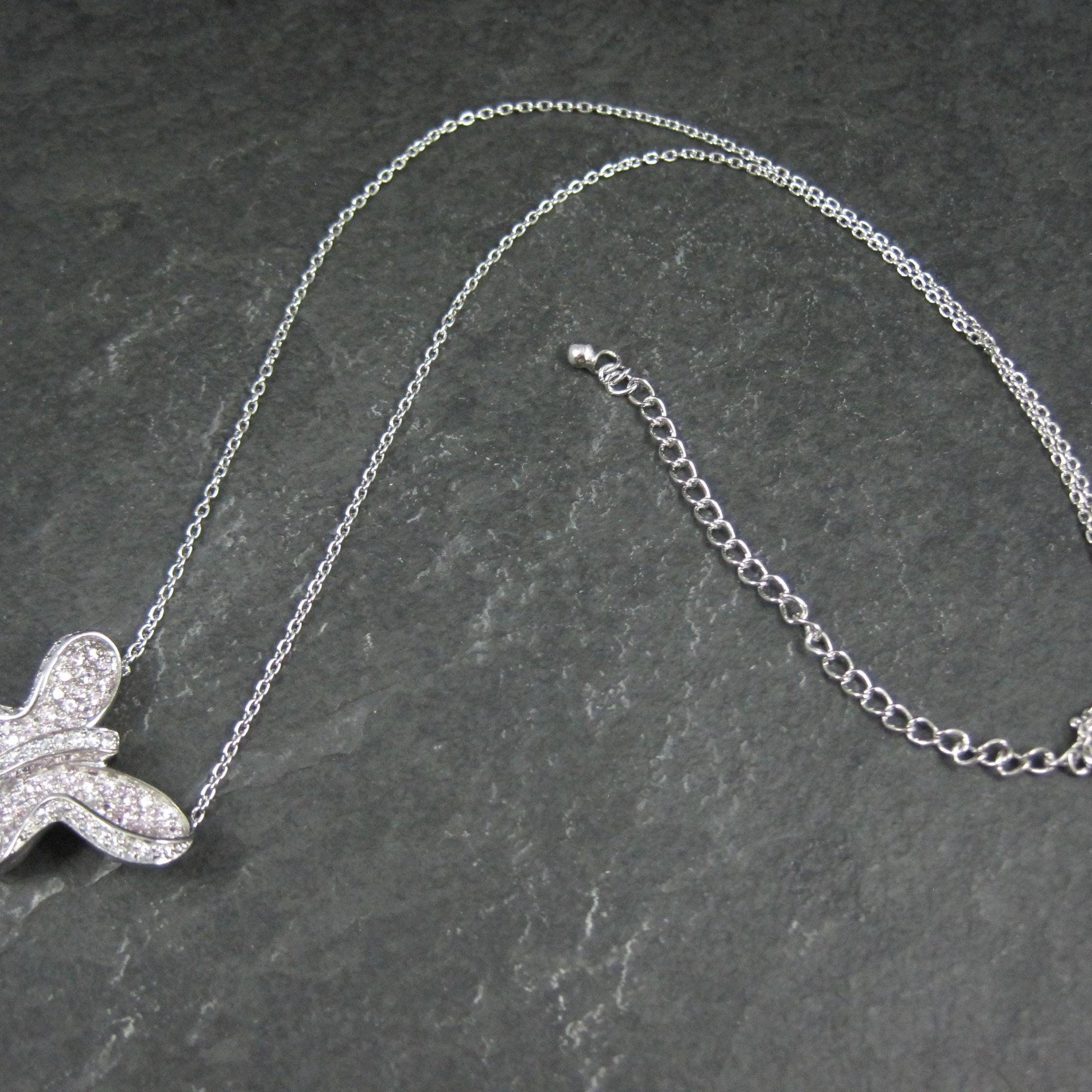 Sterling Silver Pink Butterfly Necklace