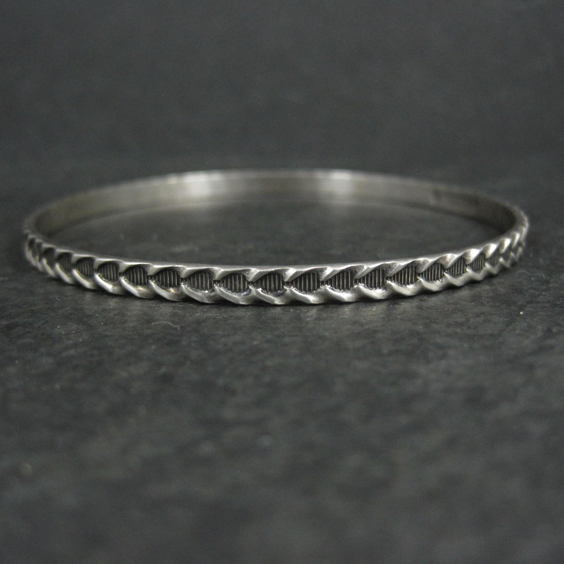 Vintage Sterling Silver Bangle Bracelet by Danecraft 7.5"