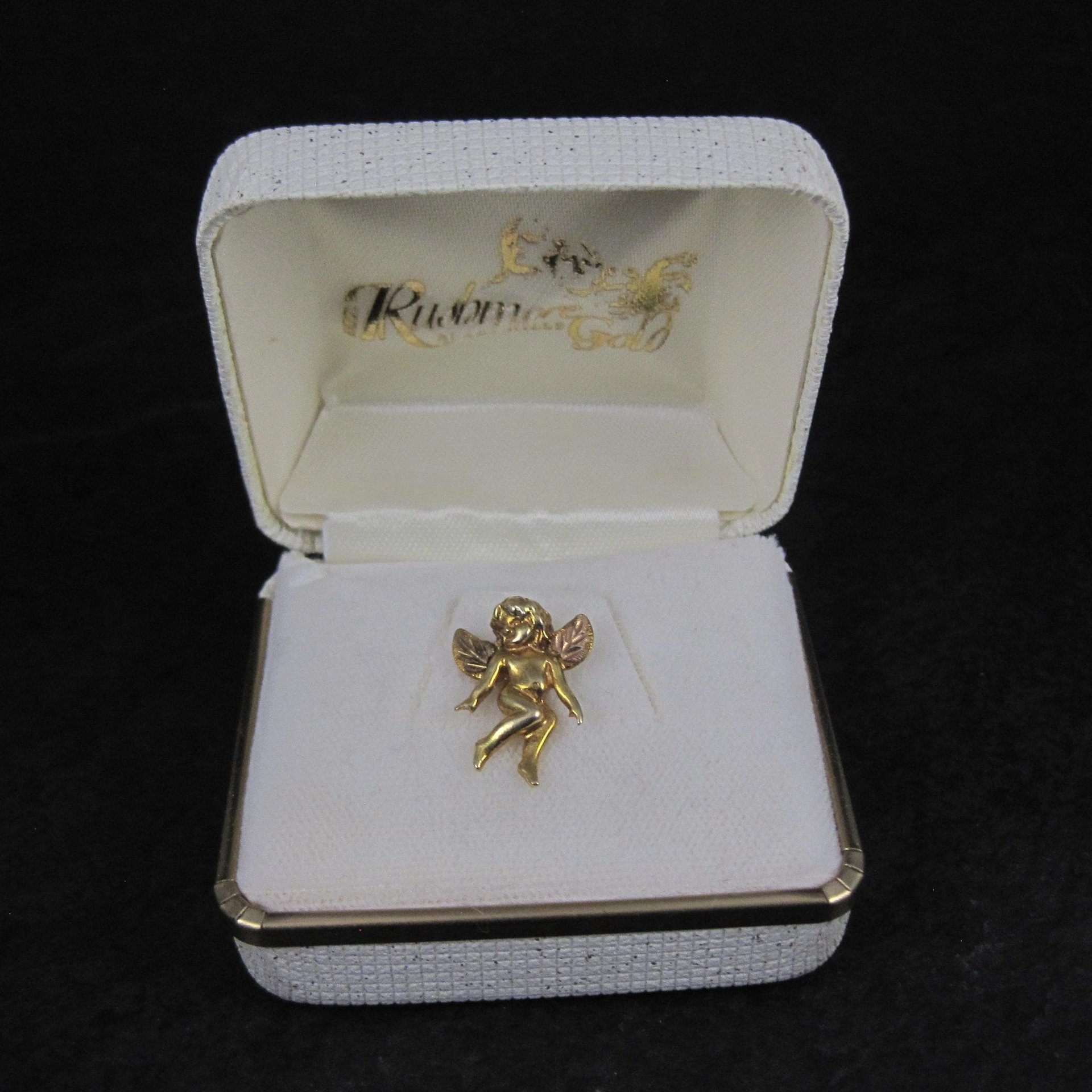 Vintage 10K Black Hills Gold Angel Pin Tie Tack