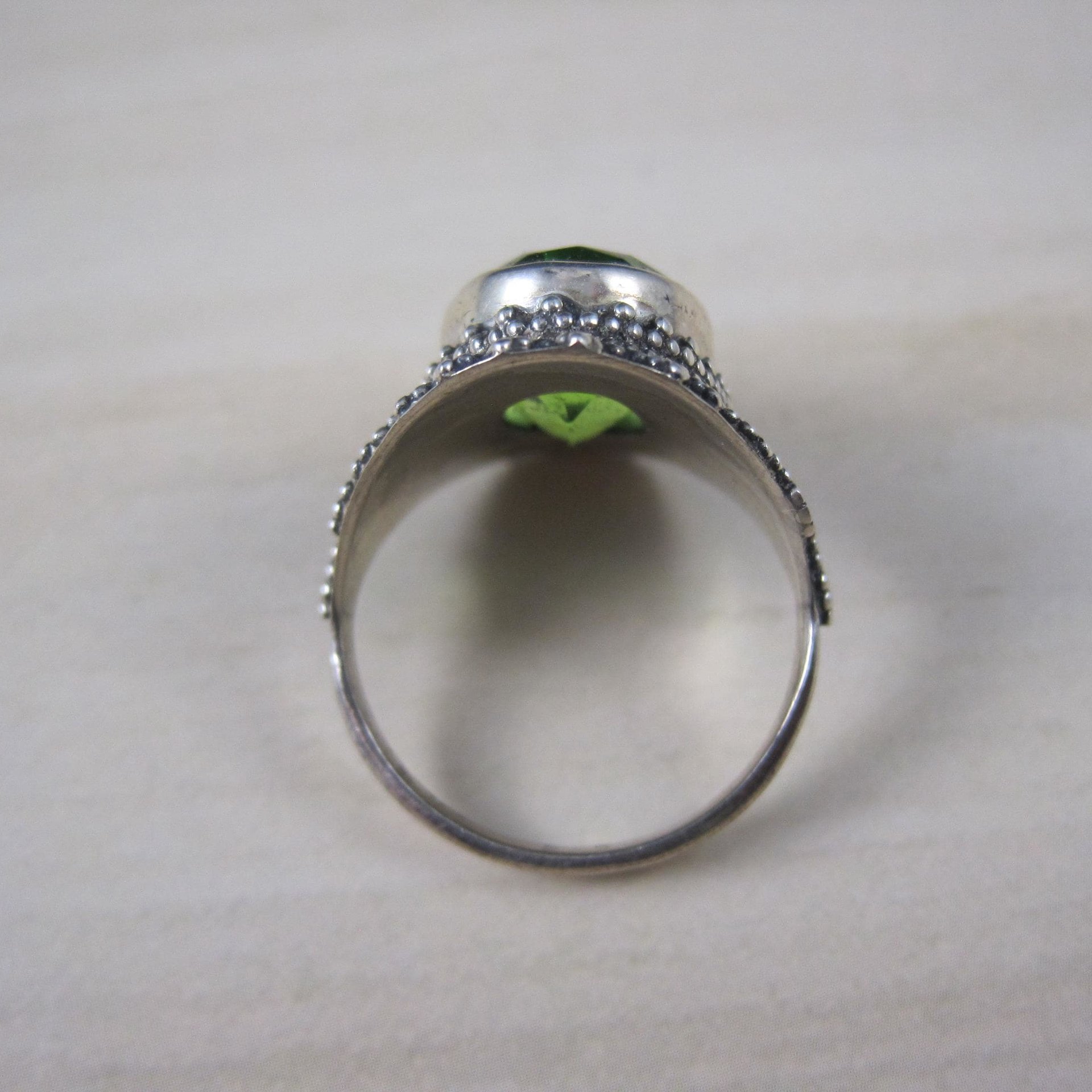 Estate Sterling Silver Peridot Ring Size 6